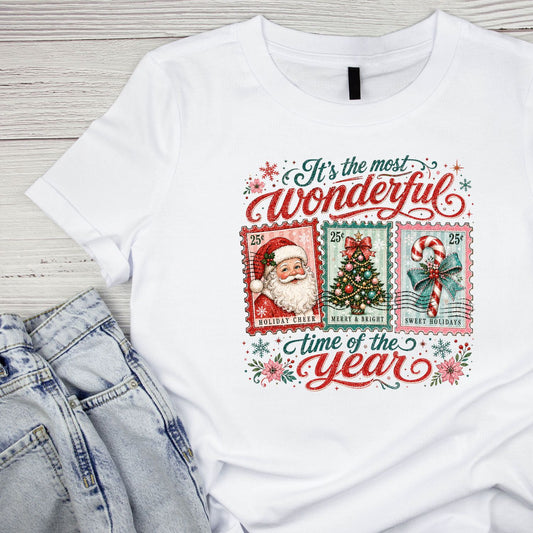 It’s The Most Wonderful Time Of The Year Vintage Santa Christmas T-Shirt | Xmas Graphic Tee | Holiday Shirt
