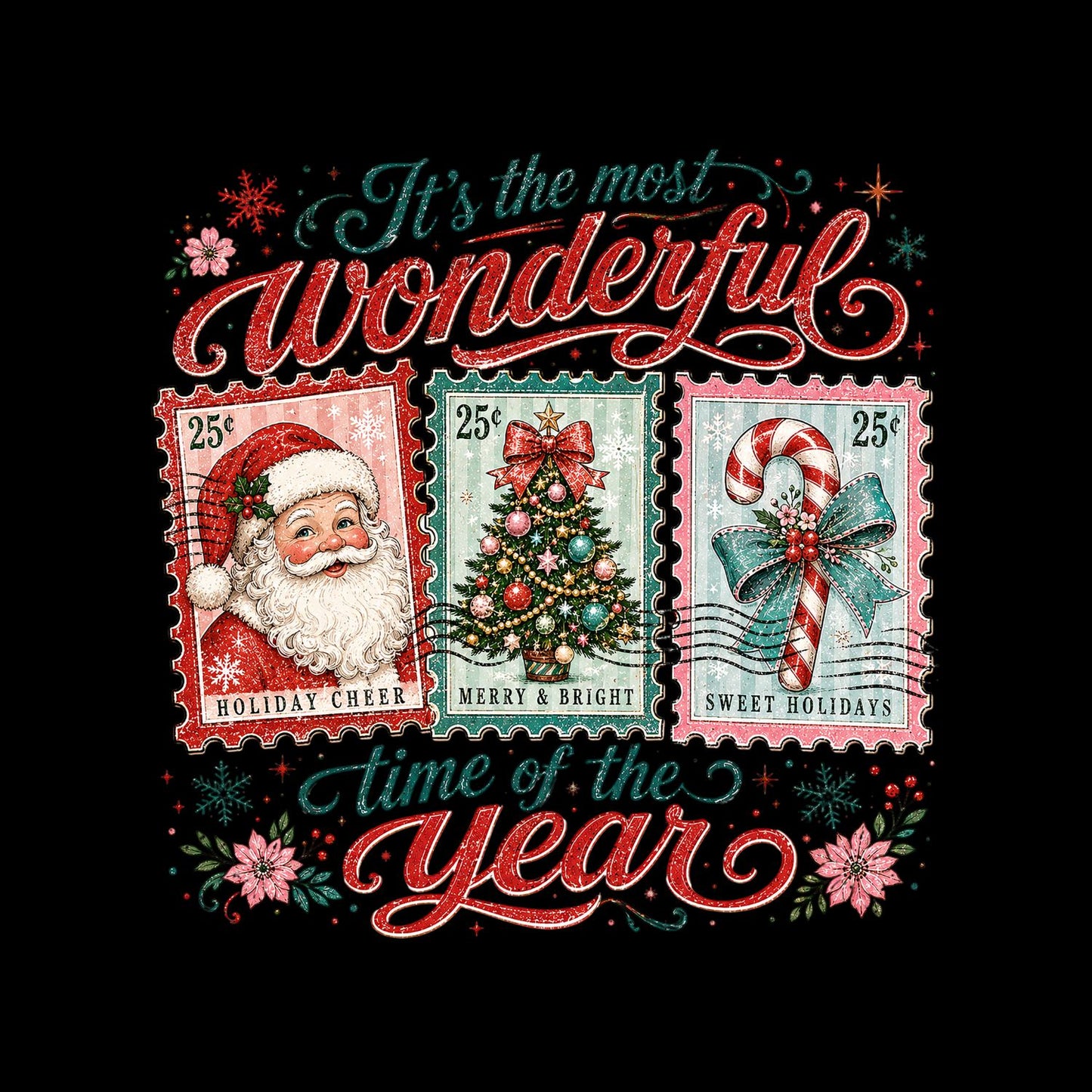 It’s The Most Wonderful Time Of The Year Vintage Santa Christmas T-Shirt | Xmas Graphic Tee | Holiday Shirt