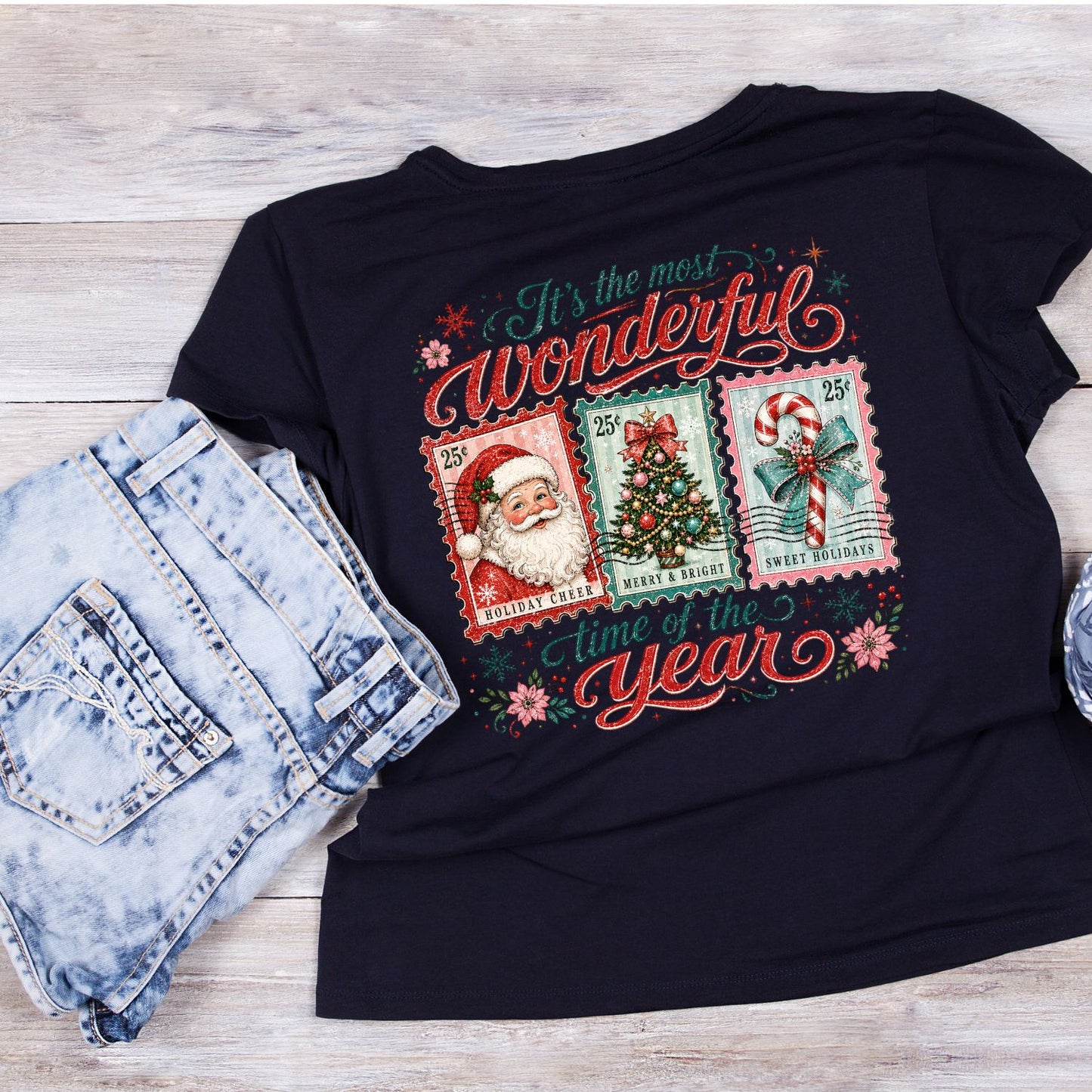 It’s The Most Wonderful Time Of The Year Vintage Santa Christmas T-Shirt | Xmas Graphic Tee | Holiday Shirt