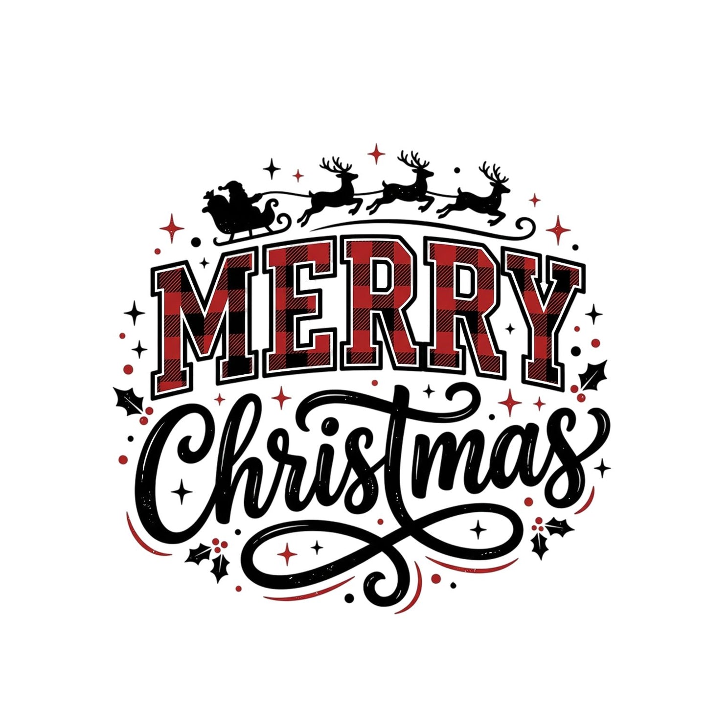 Merry Christmas Santa Reindeer T-Shirt | Xmas Graphic Tee | Holiday Shirt