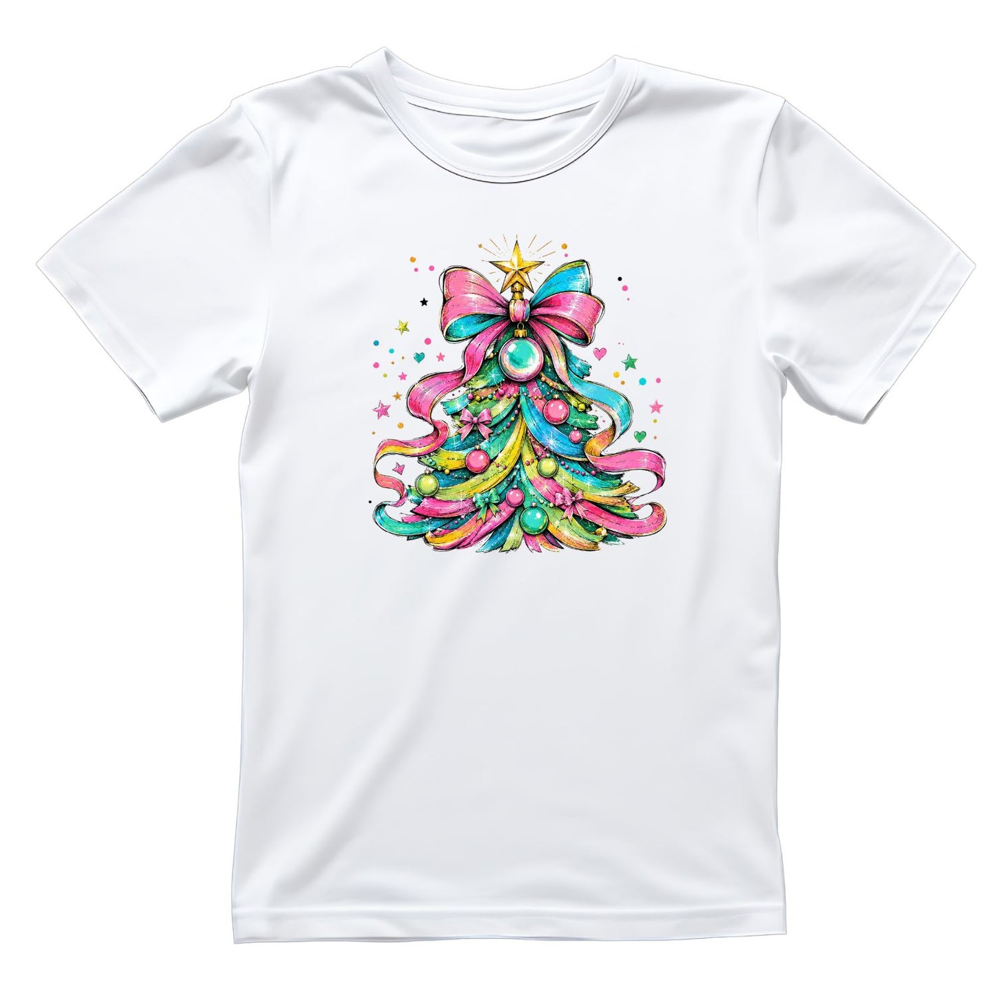 Colourful Christmas Tree T-Shirt | Xmas Graphic Tee | Holiday Shirt