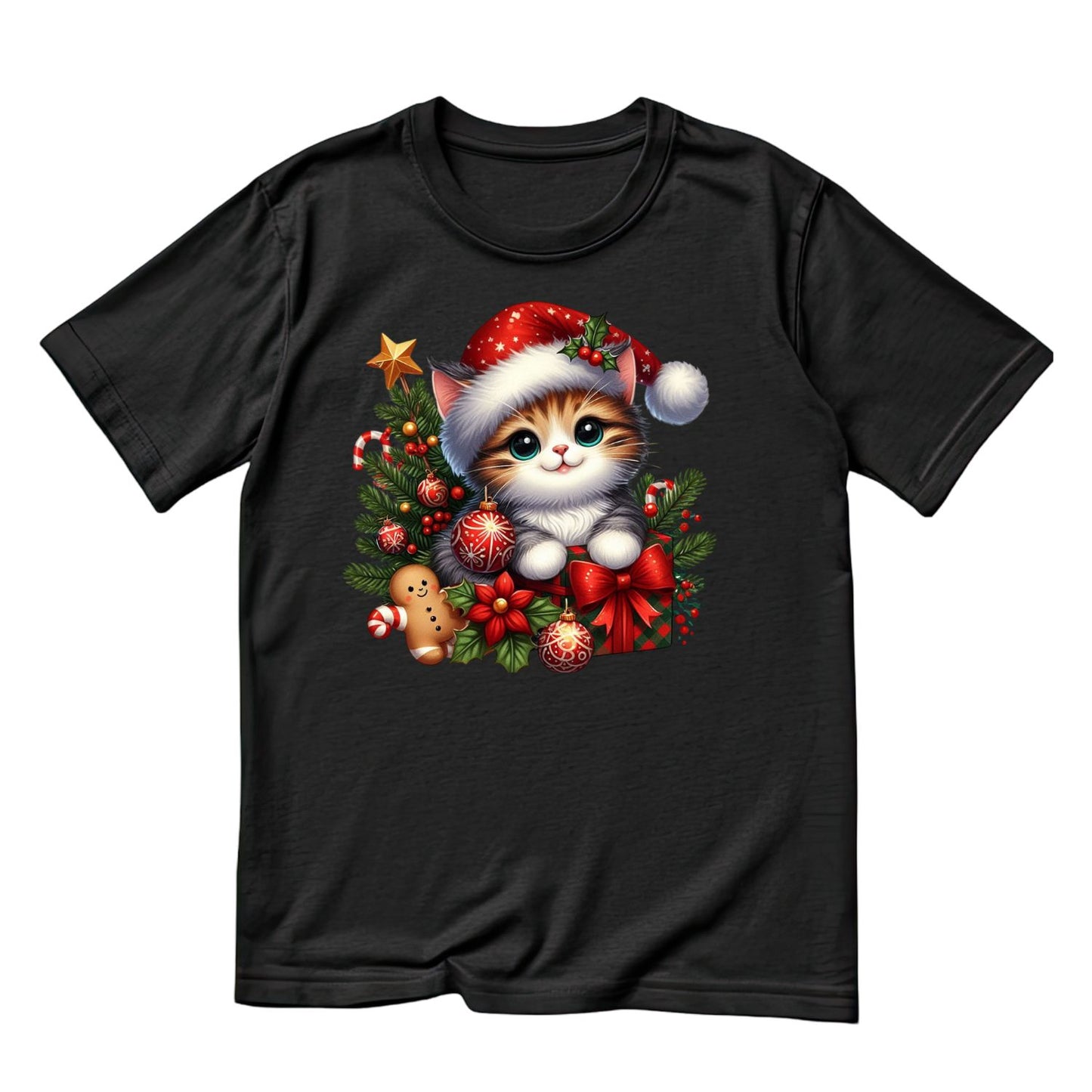 Kitty Christmas T-Shirt | Xmas Graphic Tee | Holiday Shirt
