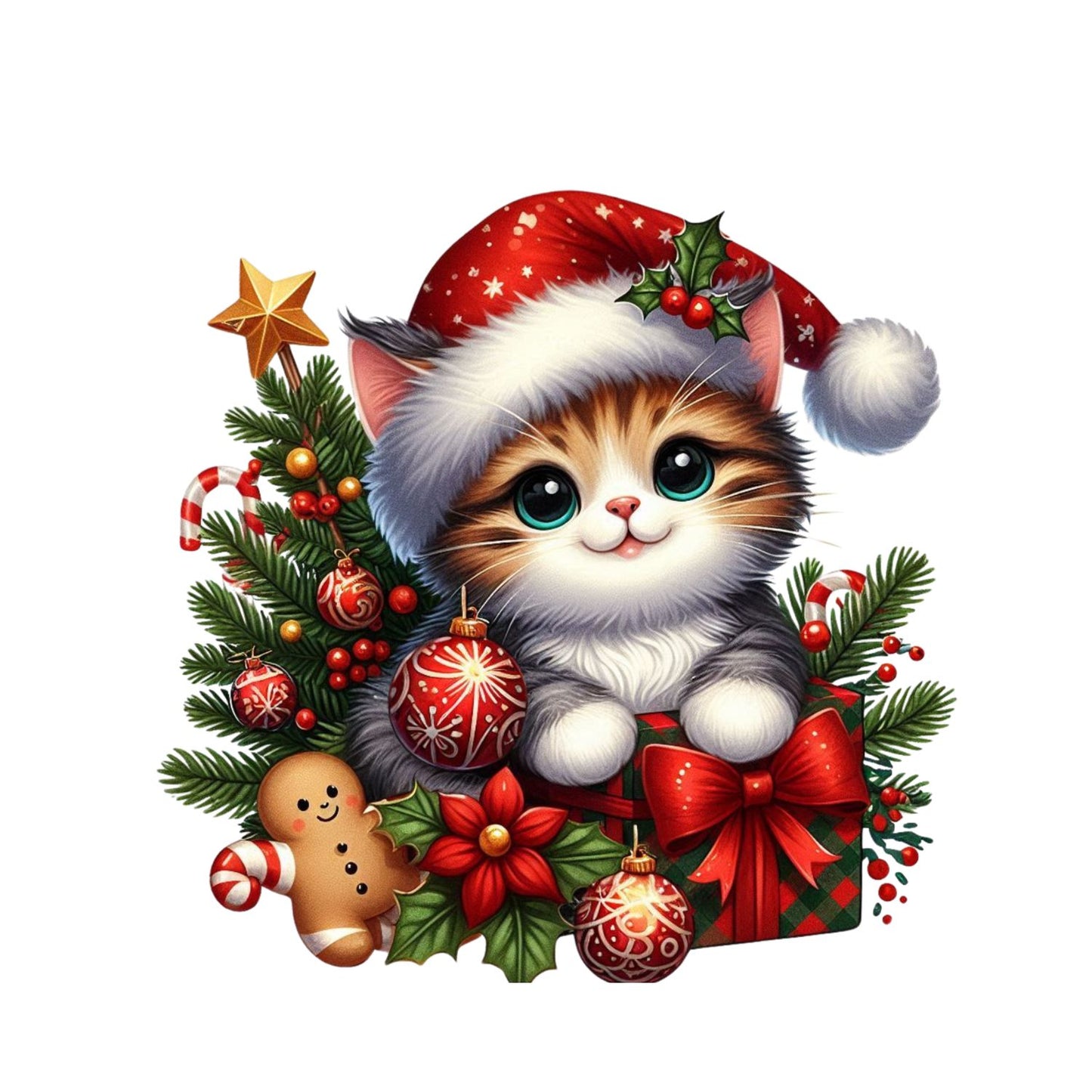 Kitty Christmas T-Shirt | Xmas Graphic Tee | Holiday Shirt