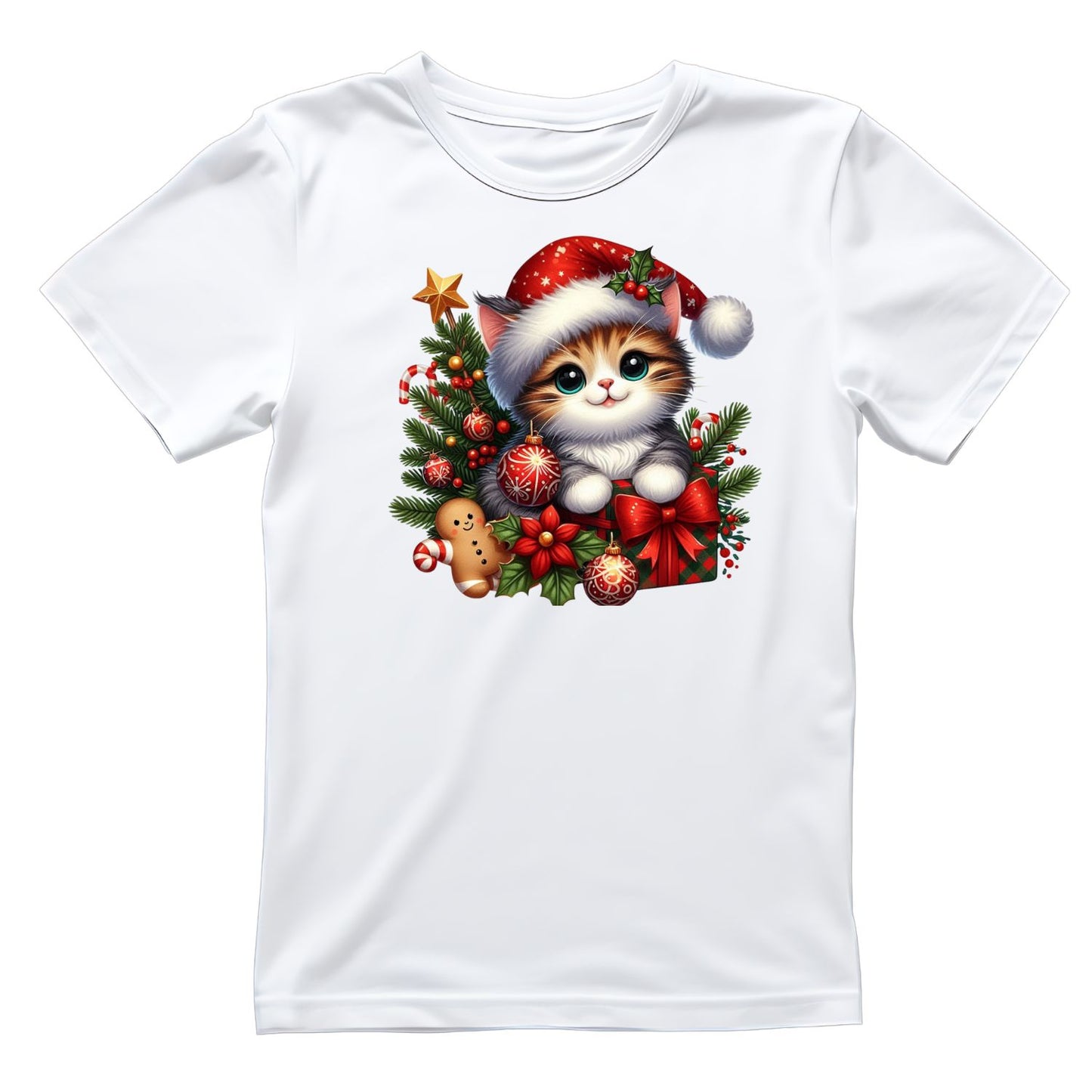 Kitty Christmas T-Shirt | Xmas Graphic Tee | Holiday Shirt