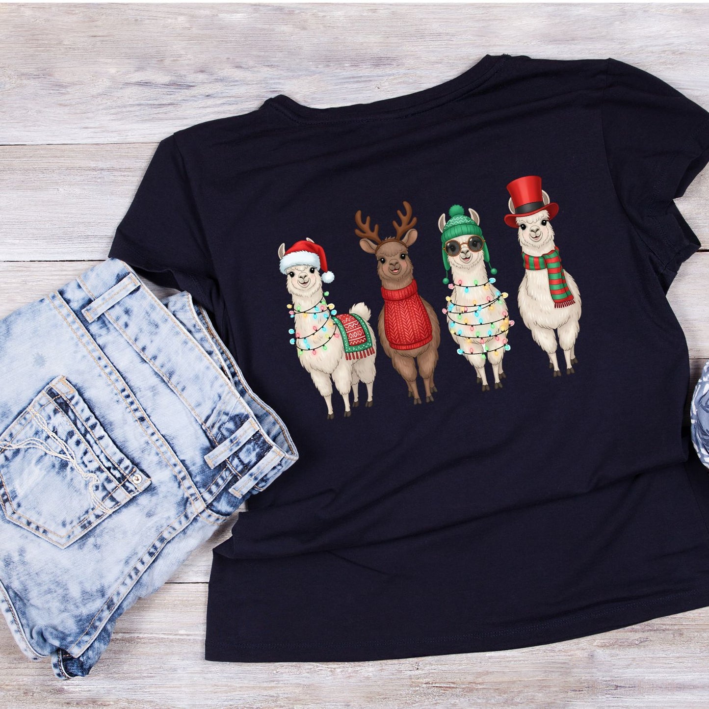 Llama Christmas T-Shirt | Xmas Graphic Tee | Holiday Shirt
