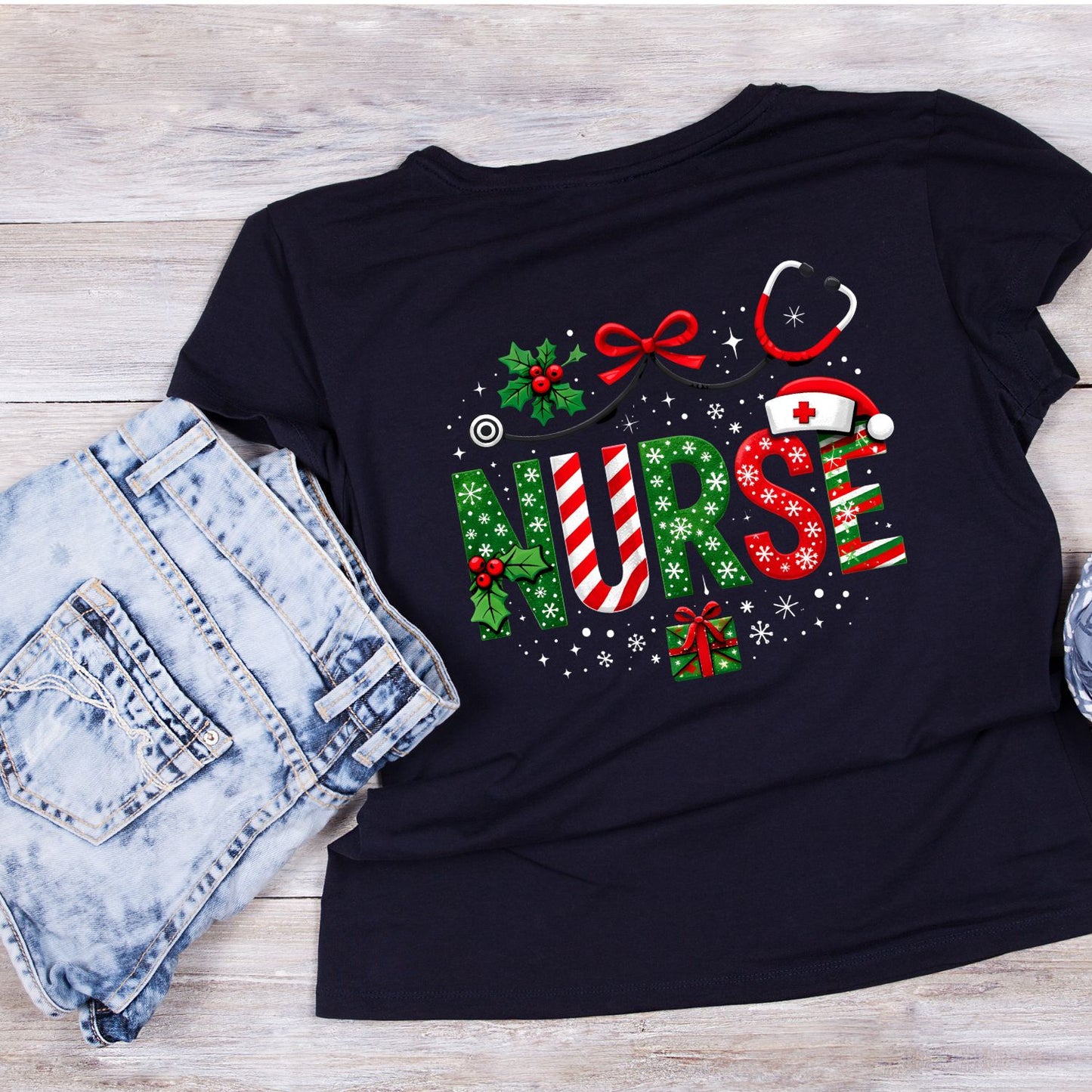 Nurse Christmas T-Shirt | Xmas Graphic Tee | Holiday Shirt