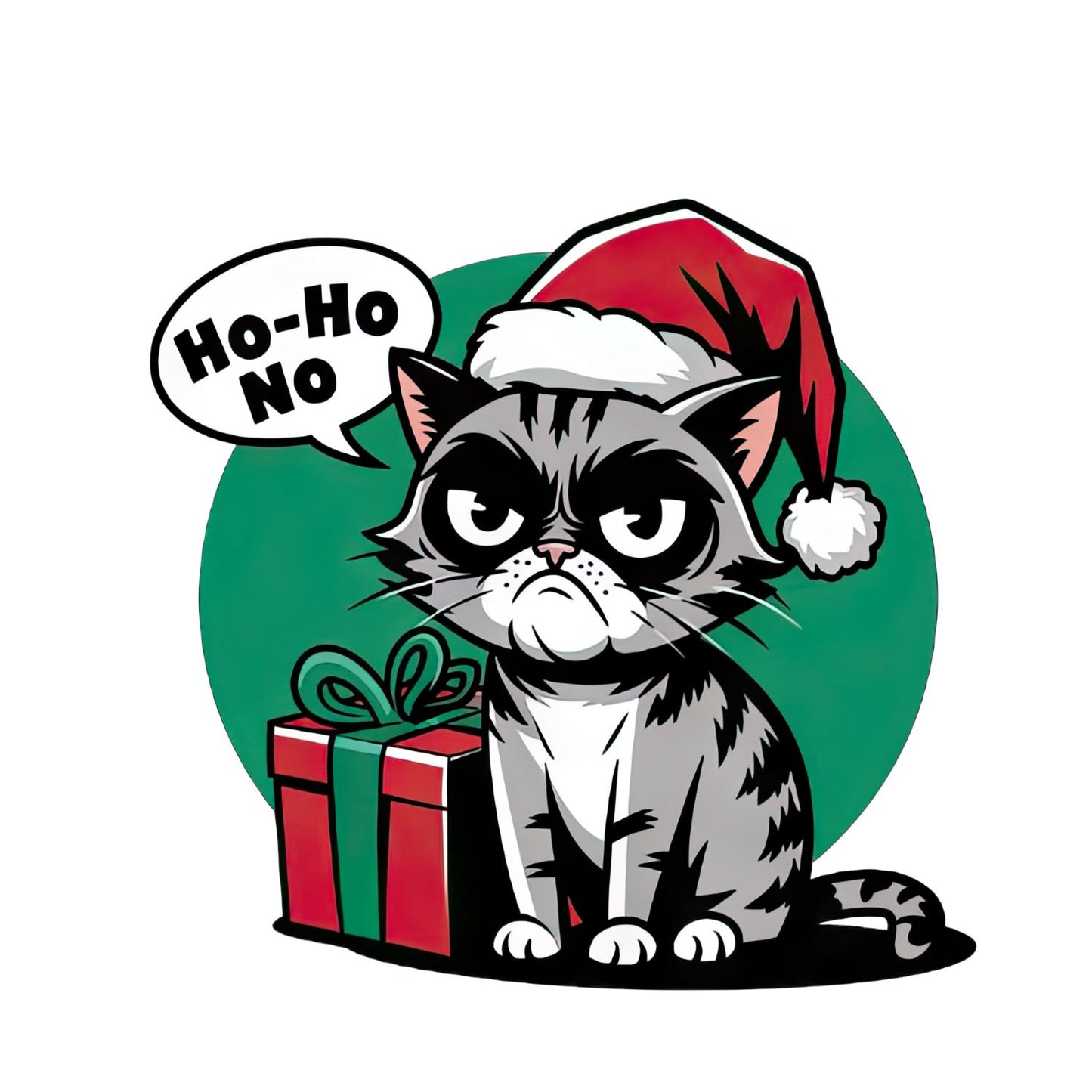 Hi Hi Not Grunpy Christmas Cat T-Shirt | Xmas Graphic Tee | Funny Holiday Shirt