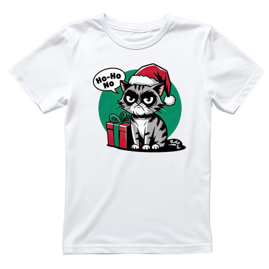 Hi Hi Not Grunpy Christmas Cat T-Shirt | Xmas Graphic Tee | Funny Holiday Shirt