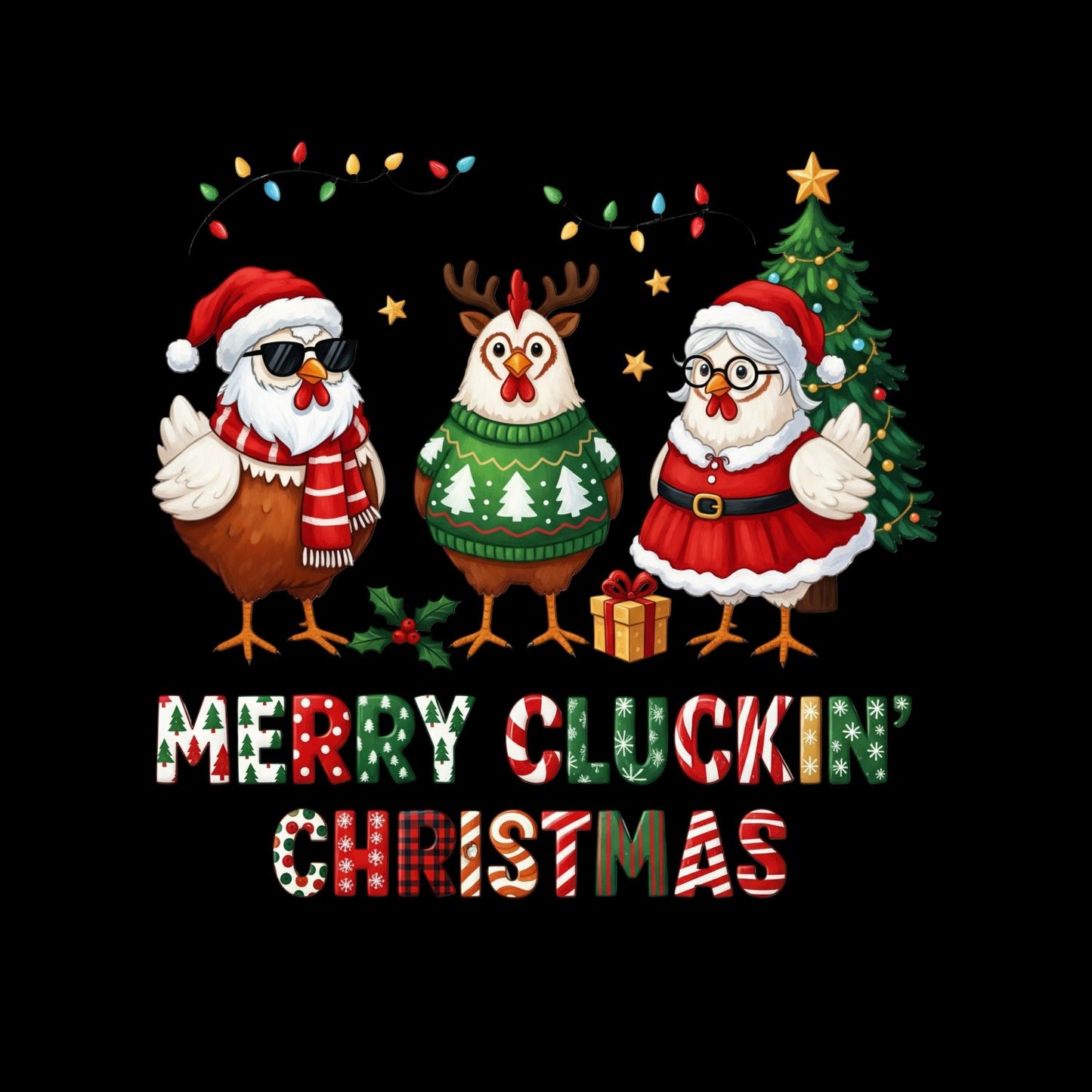 Merry Cluckin’ Christmas T-Shirt | Xmas Graphic Tee | Christmas Shirt