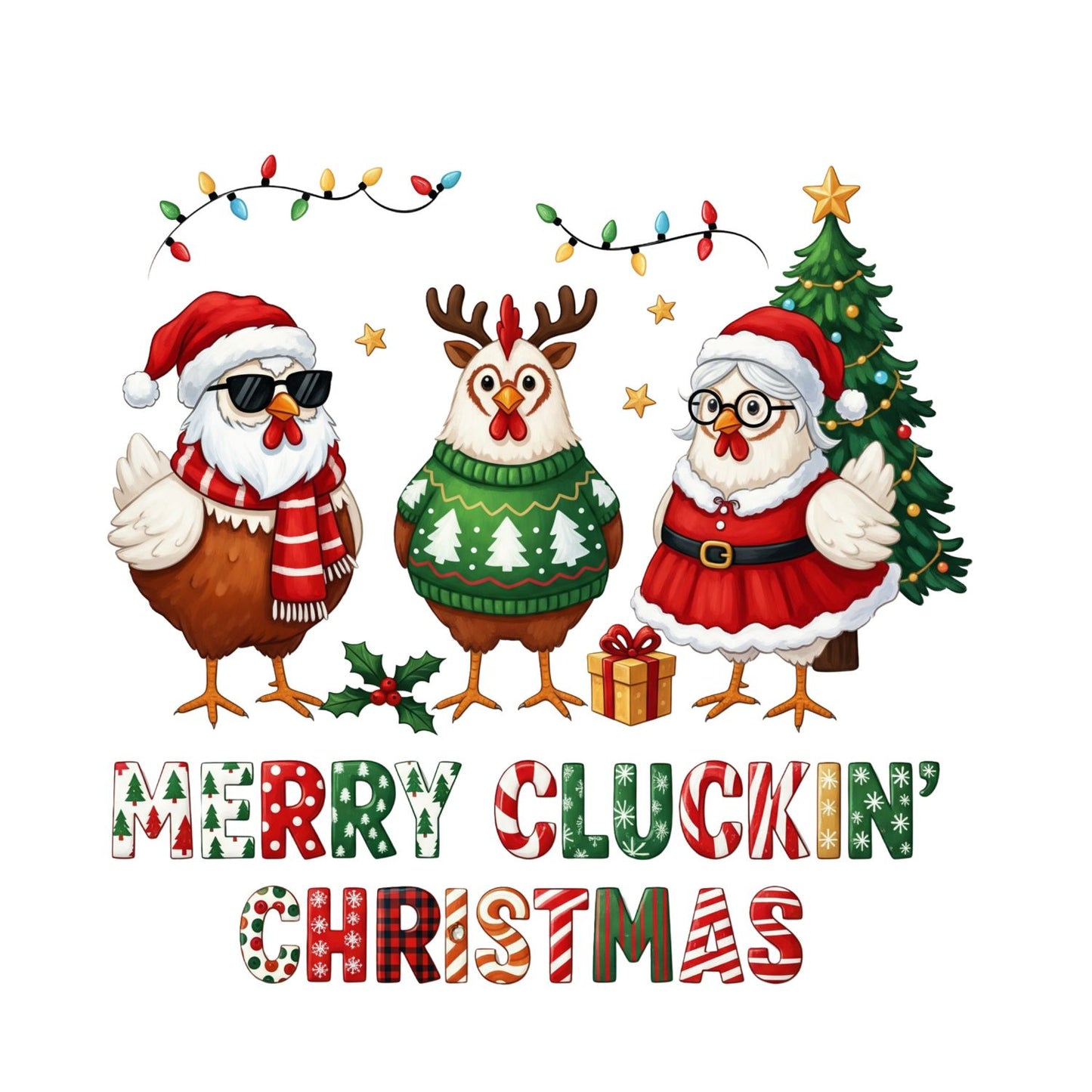 Merry Cluckin’ Christmas T-Shirt | Xmas Graphic Tee | Christmas Shirt