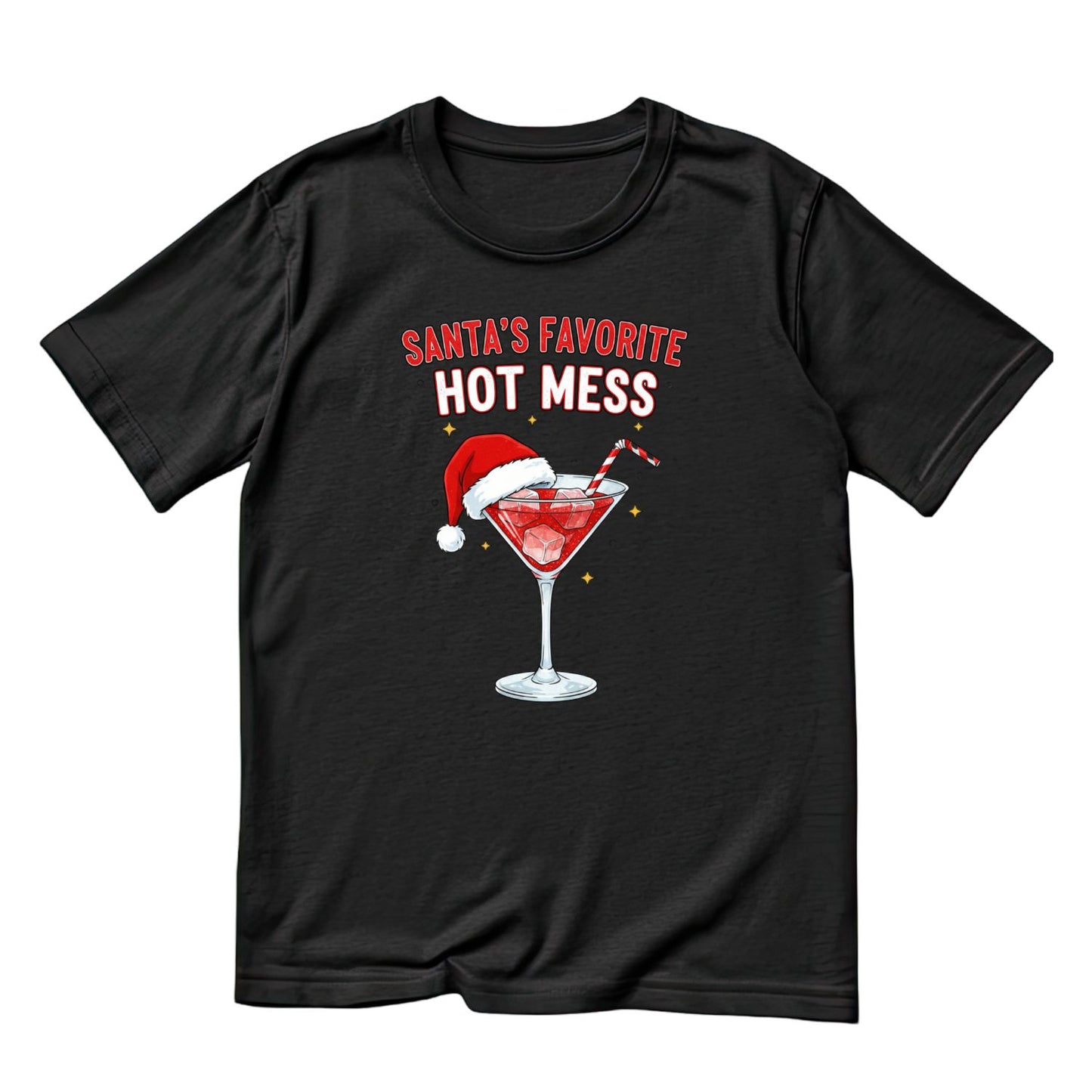 Santa’s Favorite Hot Mess Christmas T-Shirt | Xmas Graphic Tee | Christmas Shirt