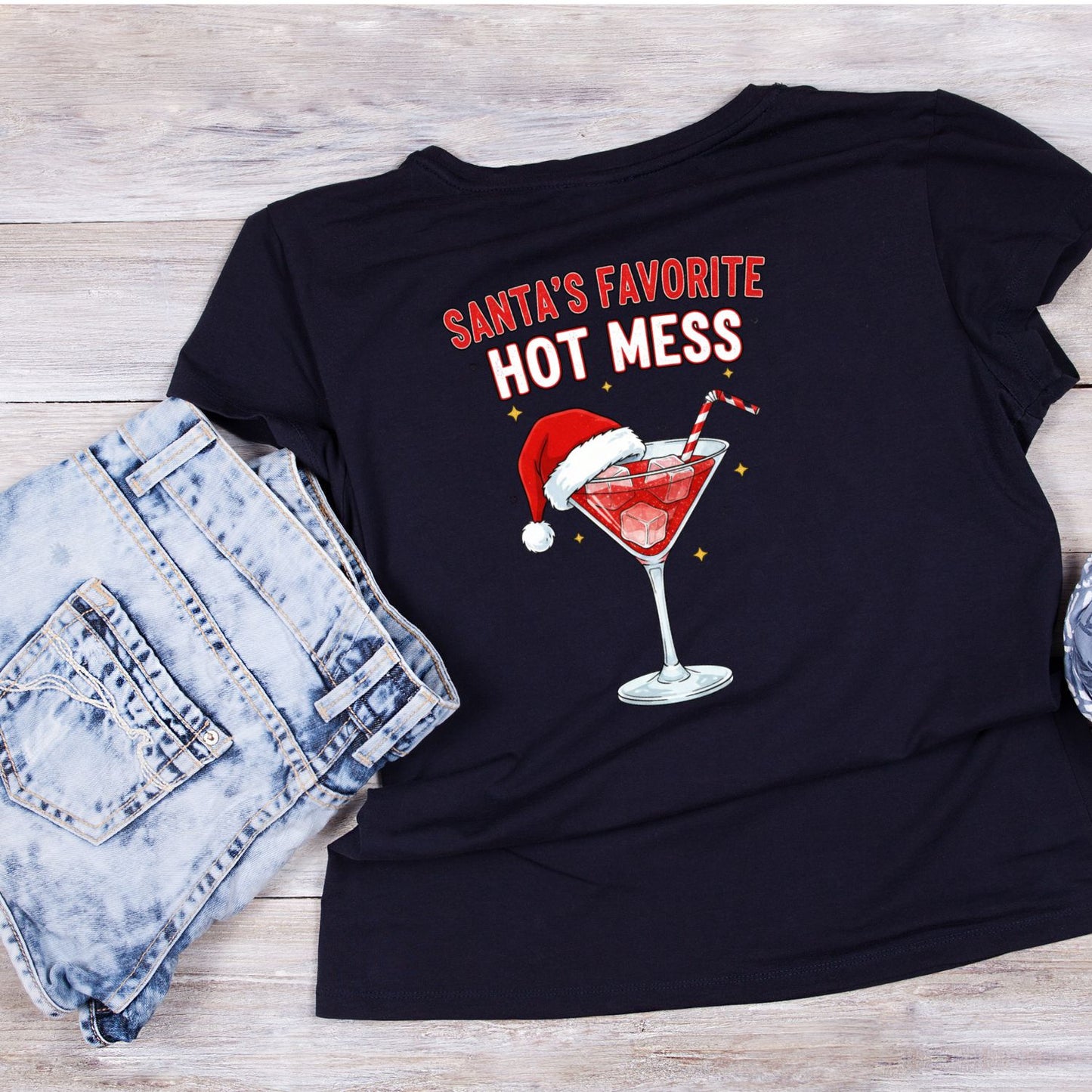 Santa’s Favorite Hot Mess Christmas T-Shirt | Xmas Graphic Tee | Christmas Shirt