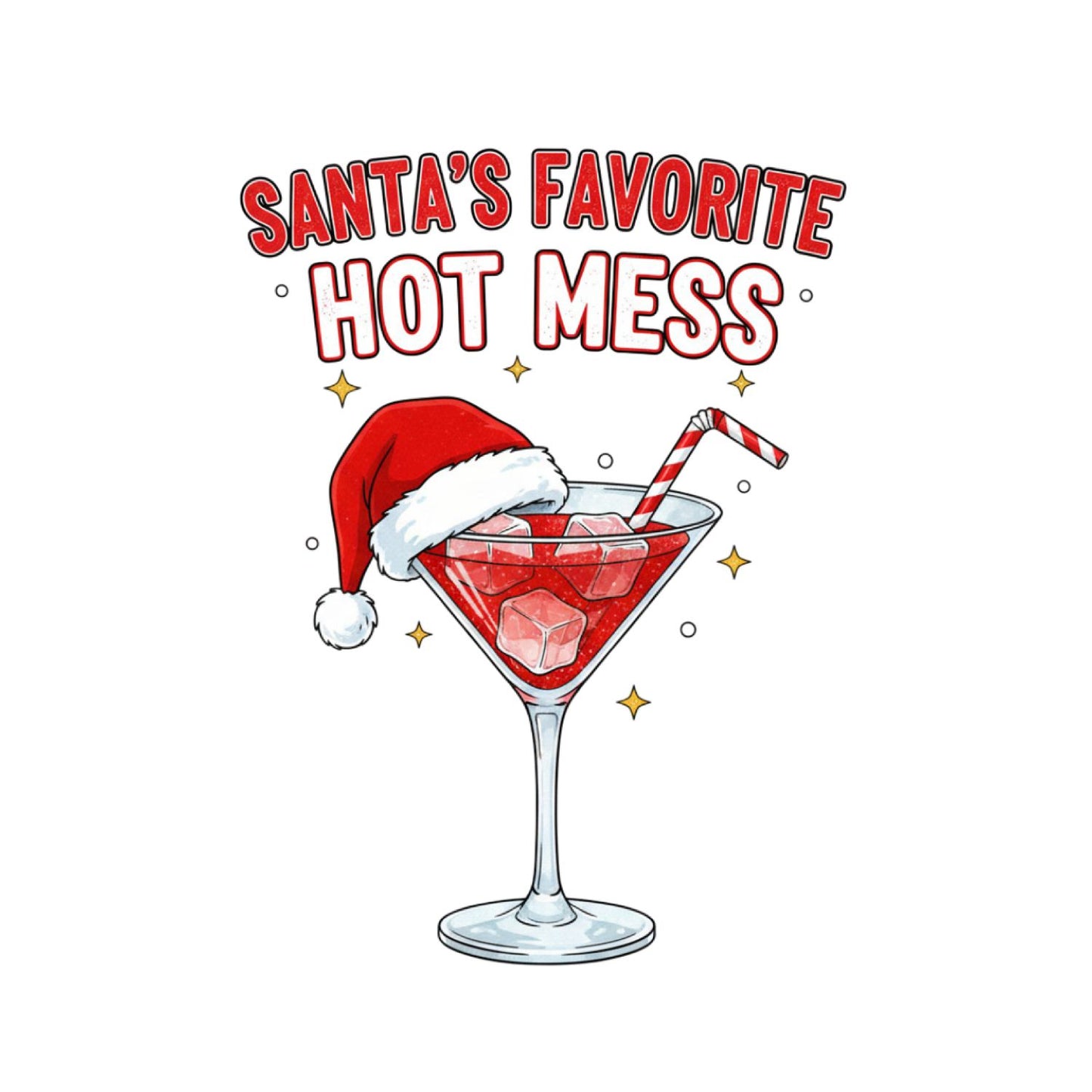 Santa’s Favorite Hot Mess Christmas T-Shirt | Xmas Graphic Tee | Christmas Shirt