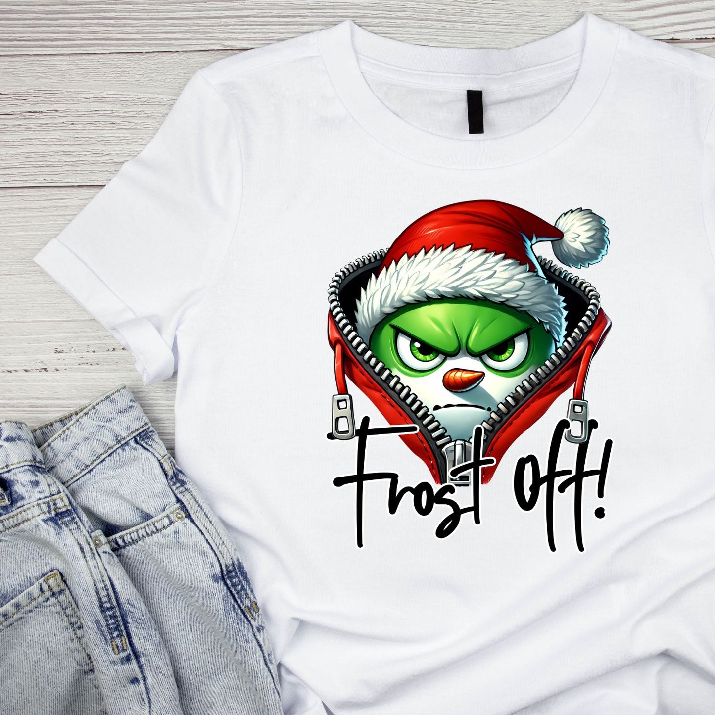 Frost Off Snowman Santa Christmas T-Shirt | Xmas Graphic Tee | Funny Shirt