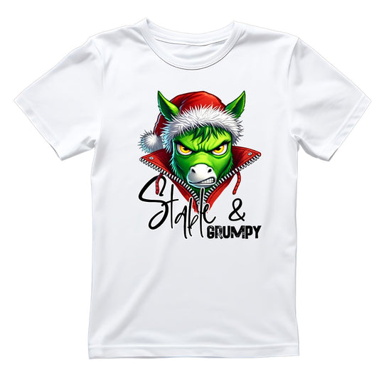 Stable & Grumpy Christmas Horse Santa T-Shirt | Xmas Graphic Tee | Funny Holiday Shirt