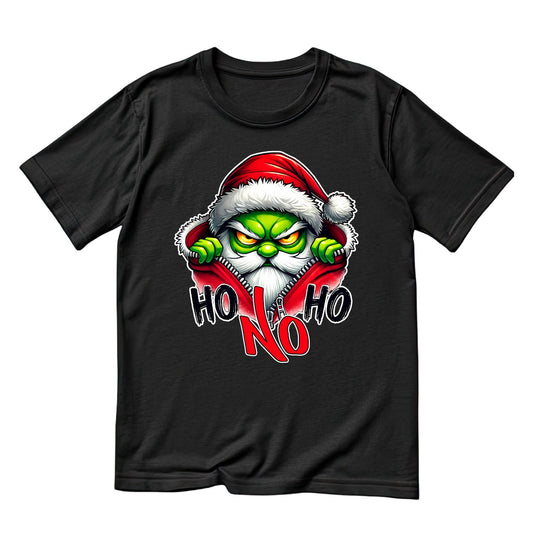 Ho Ho No Horror Santa Christmas T-Shirt | Xmas Graphic Tee | Funny Shirt