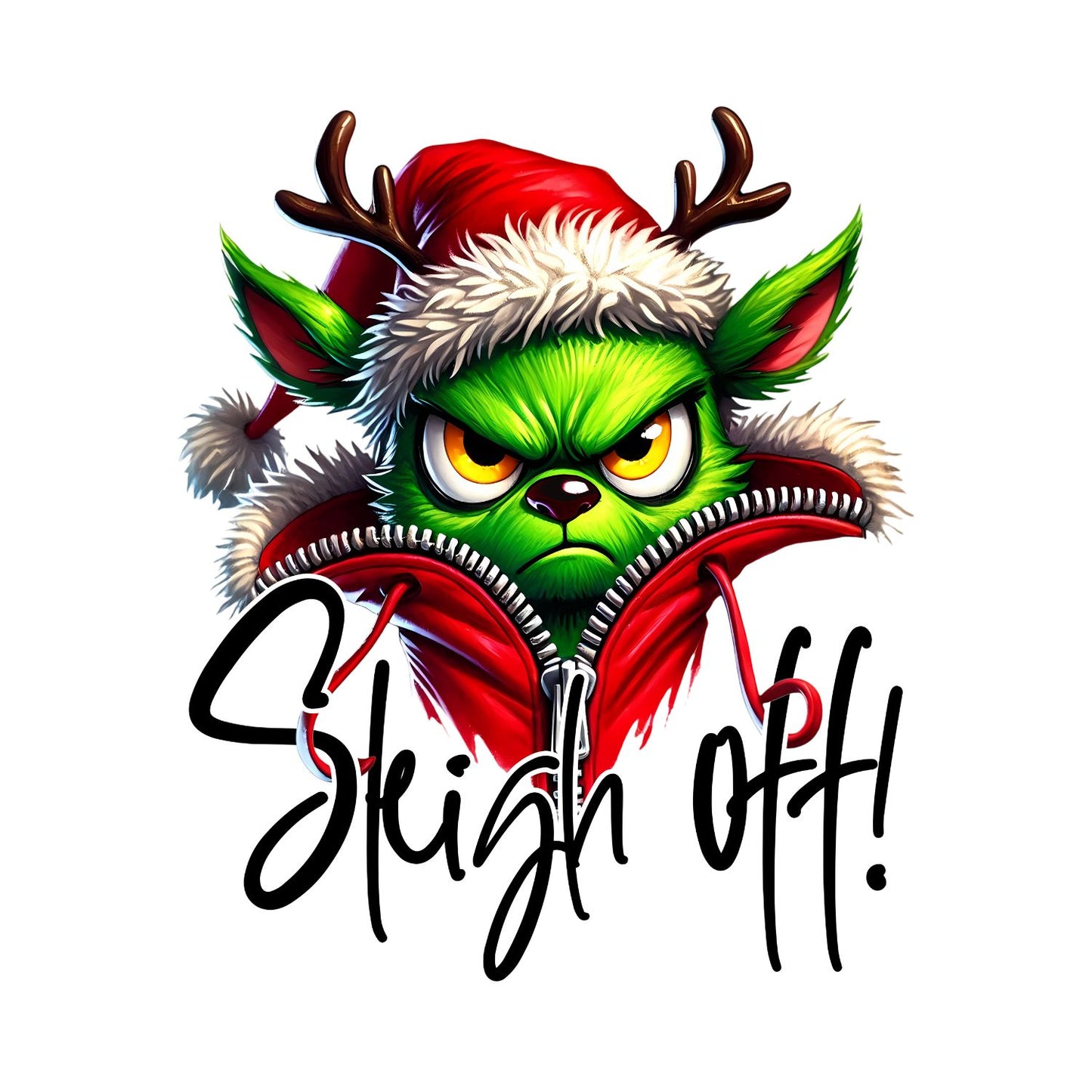 Sleigh Off Christmas Reindeer T-Shirt | Xmas Graphic Tee | Funny Shirt
