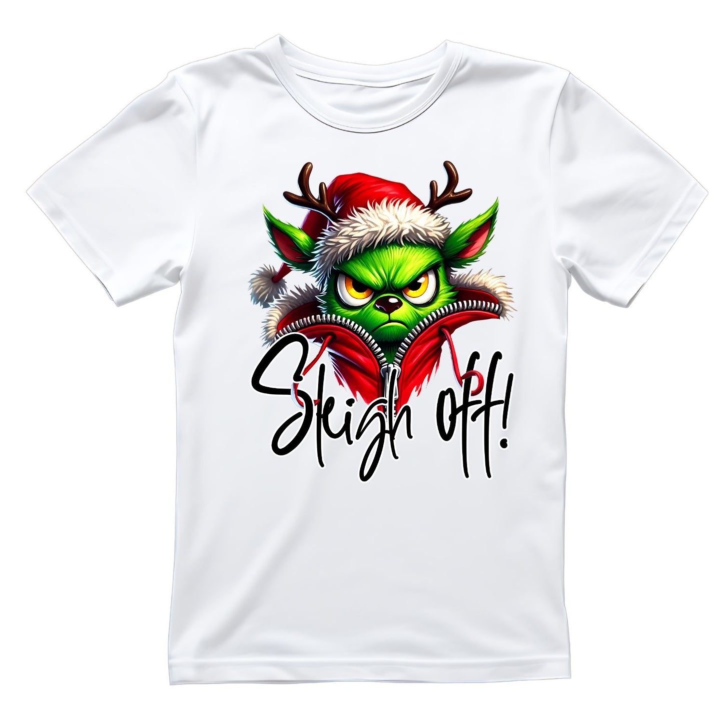 Sleigh Off Christmas Reindeer T-Shirt | Xmas Graphic Tee | Funny Shirt