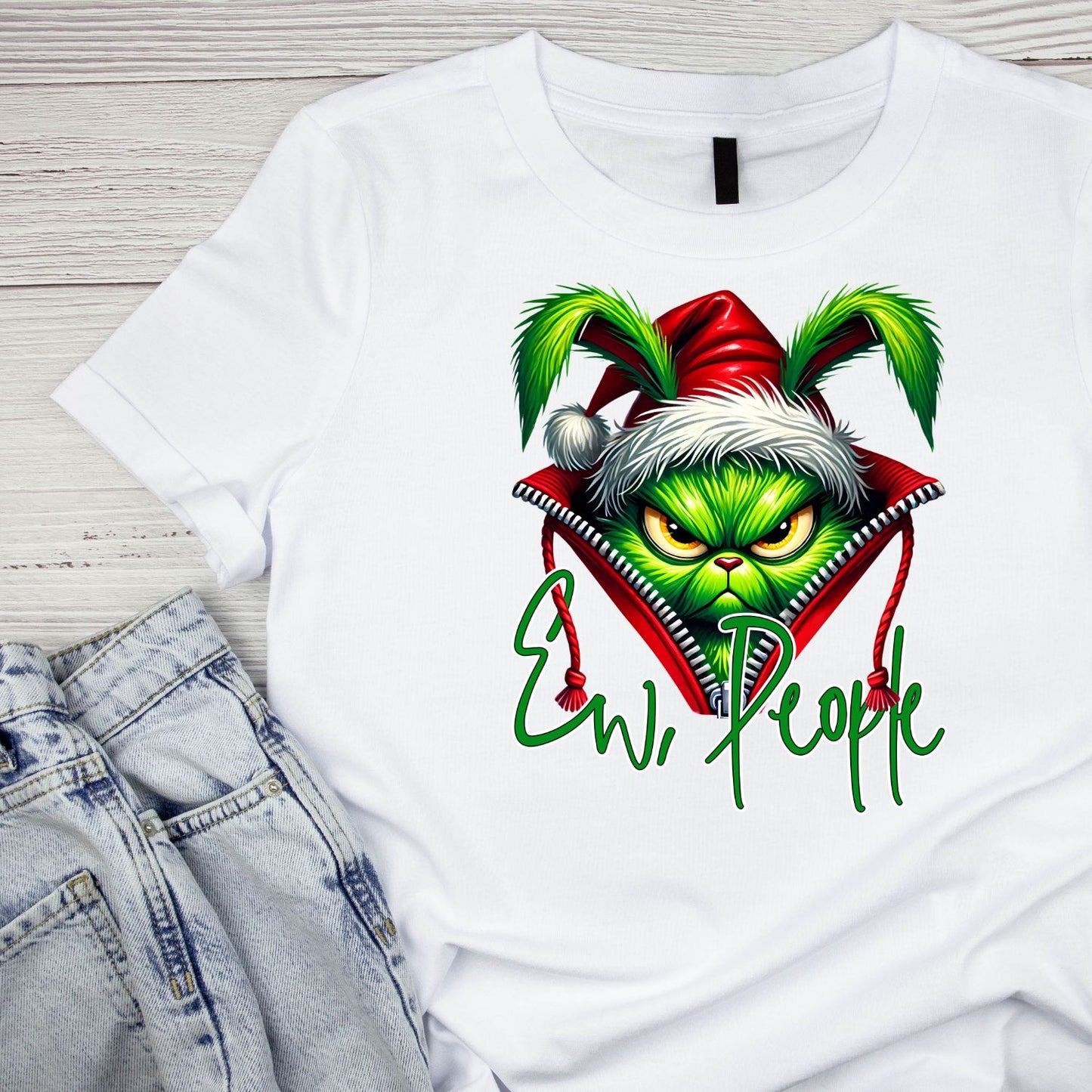 Ew People Santa Dog Christmas T-Shirt | Xmas Graphic Tee | Funny Shirt