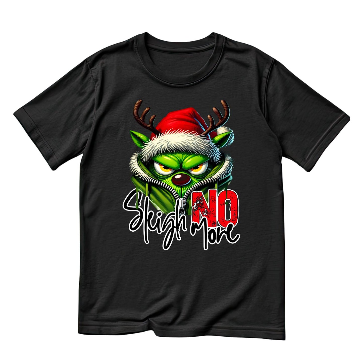 Sleigh No More Santa Reindeer Christmas T-Shirt | Xmas Graphic Tee | Funny Shirt