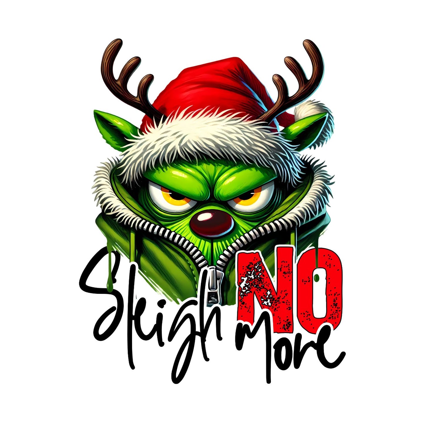 Sleigh No More Santa Reindeer Christmas T-Shirt | Xmas Graphic Tee | Funny Shirt