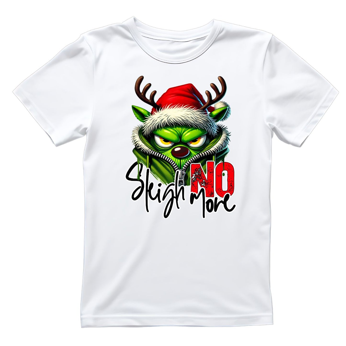 Sleigh No More Santa Reindeer Christmas T-Shirt | Xmas Graphic Tee | Funny Shirt