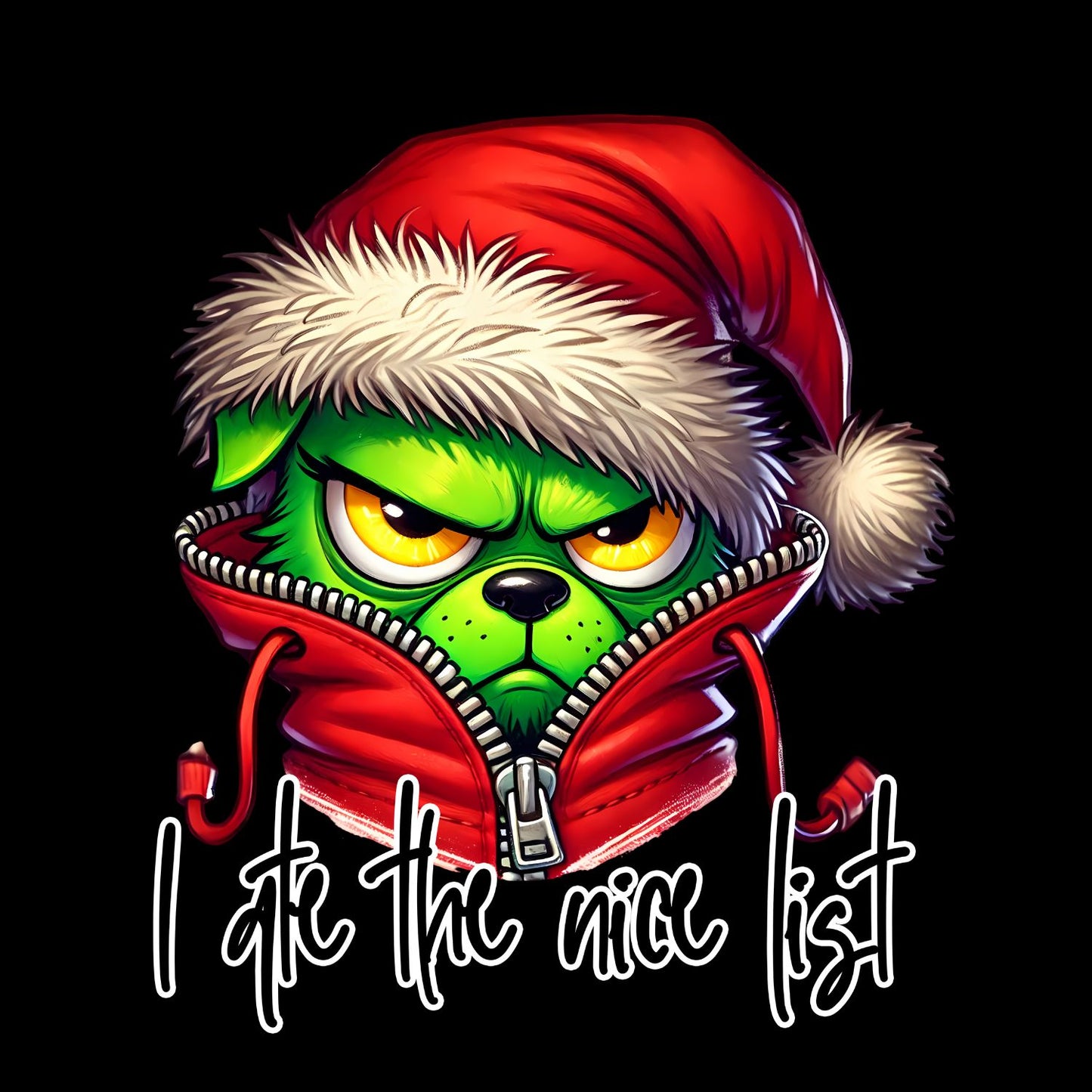I Ate The Nice List Dog Santa Christmas T-Shirt | Xmas Graphic Tee | Funny Shirt