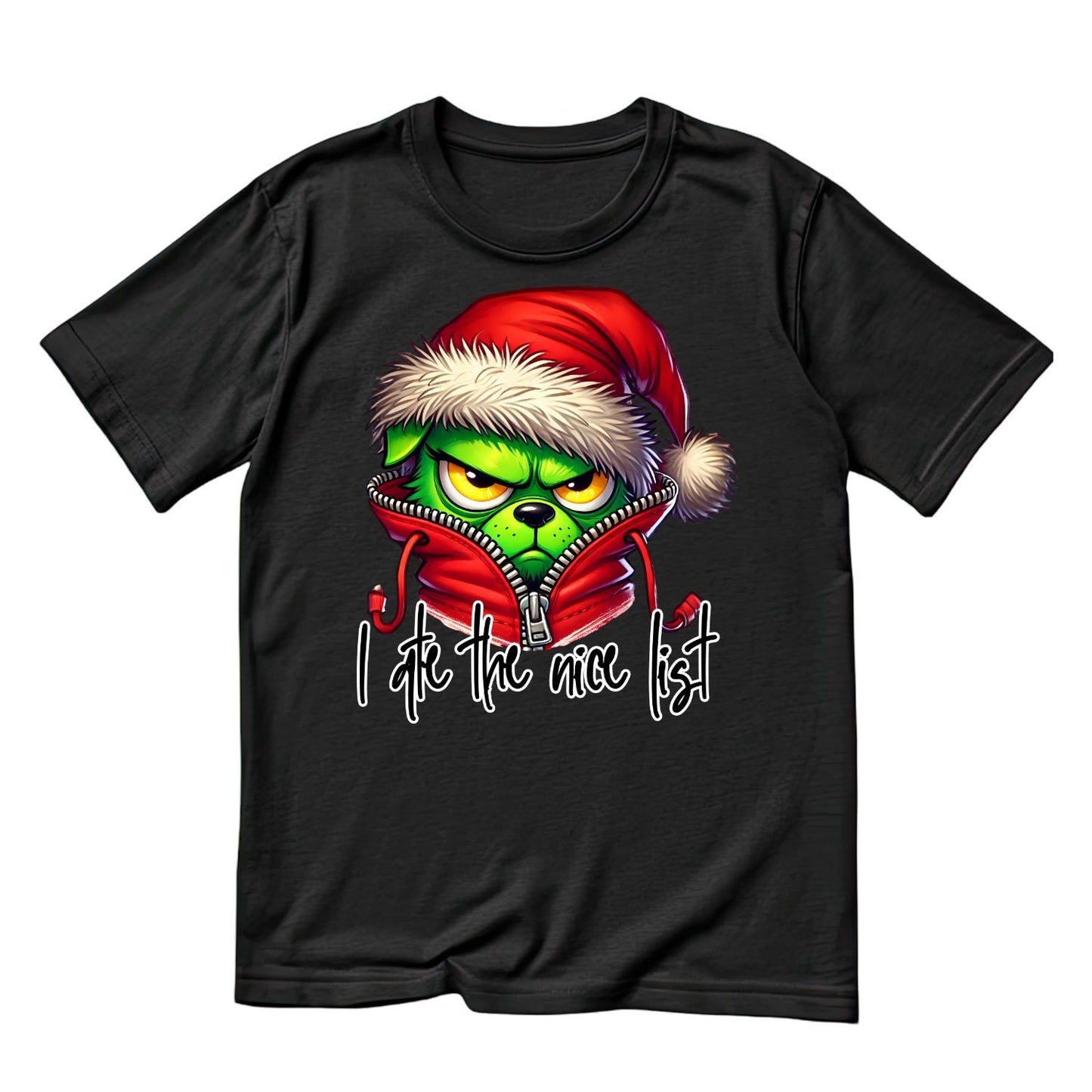 I Ate The Nice List Dog Santa Christmas T-Shirt | Xmas Graphic Tee | Funny Shirt