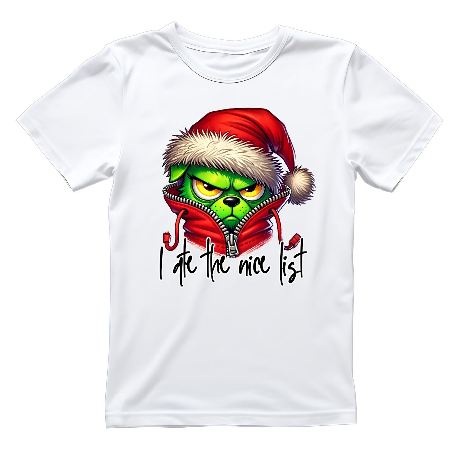 I Ate The Nice List Dog Santa Christmas T-Shirt | Xmas Graphic Tee | Funny Shirt