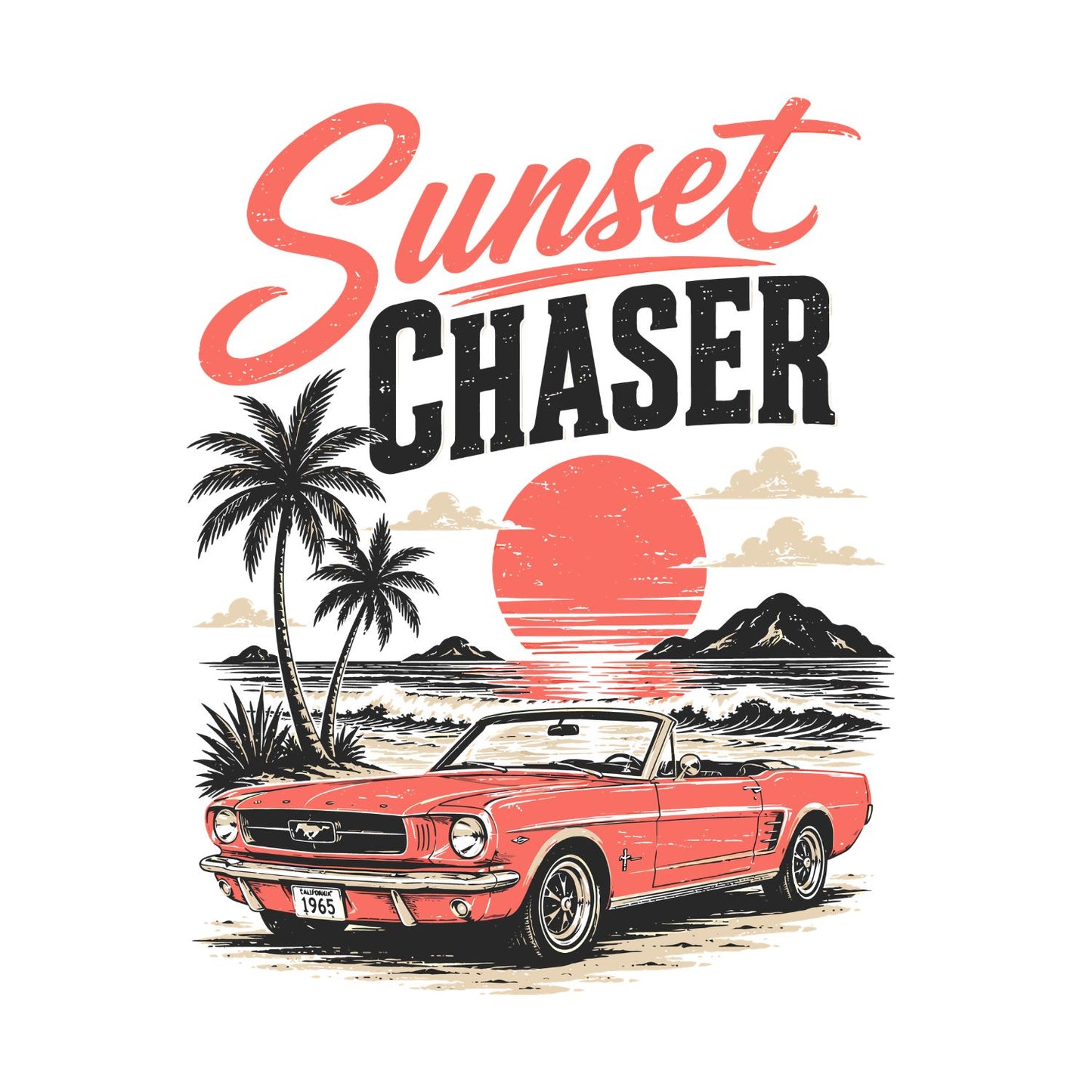 Sunset Chaser T-Shirt |Vintage Car Graphic Tee | Funny Shirt