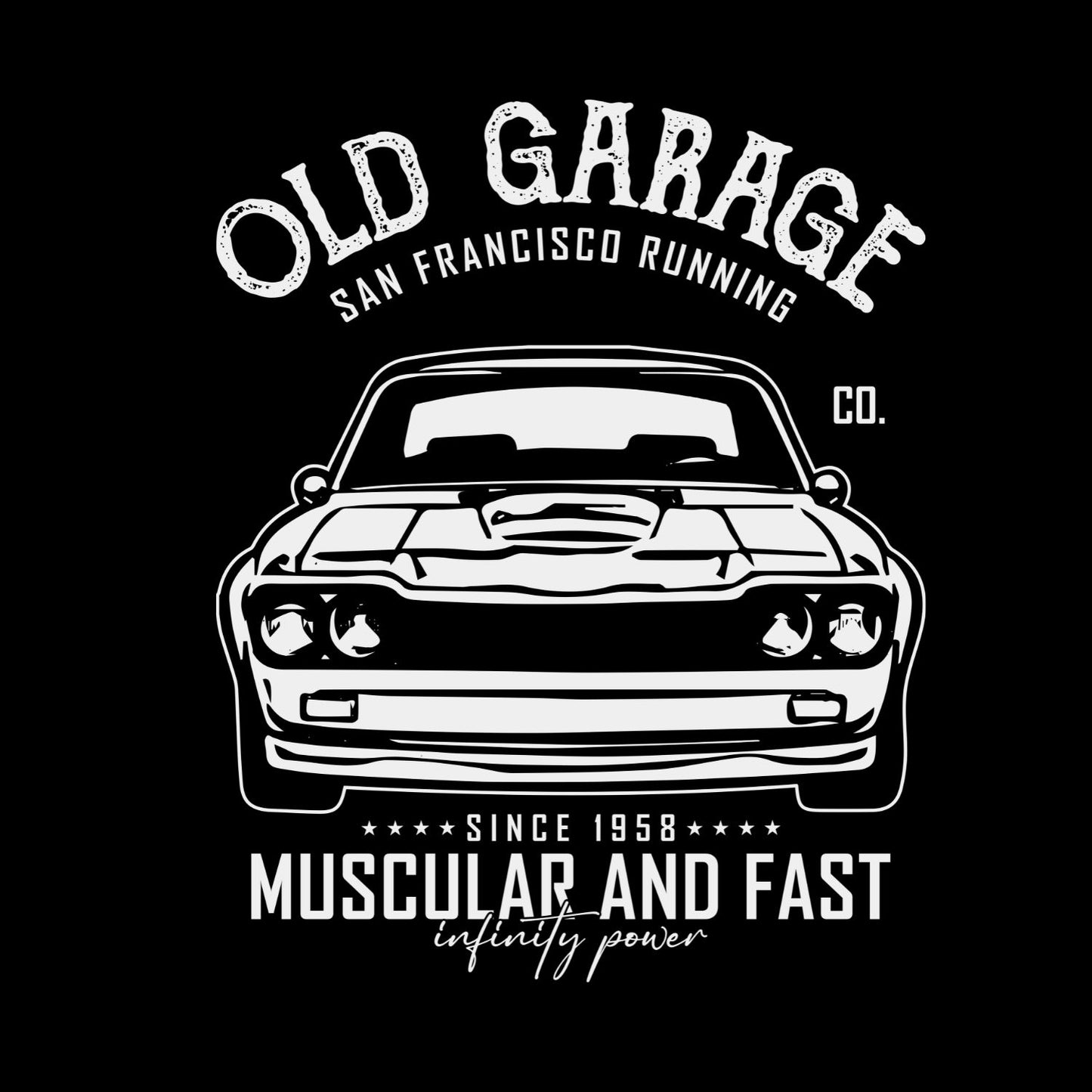 Old Garage Muscular And Fast T-Shirt | Vintage Car Graphic Tee | Shirt