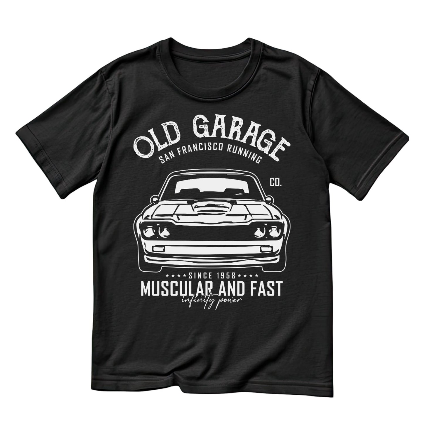 Old Garage Muscular And Fast T-Shirt | Vintage Car Graphic Tee | Shirt