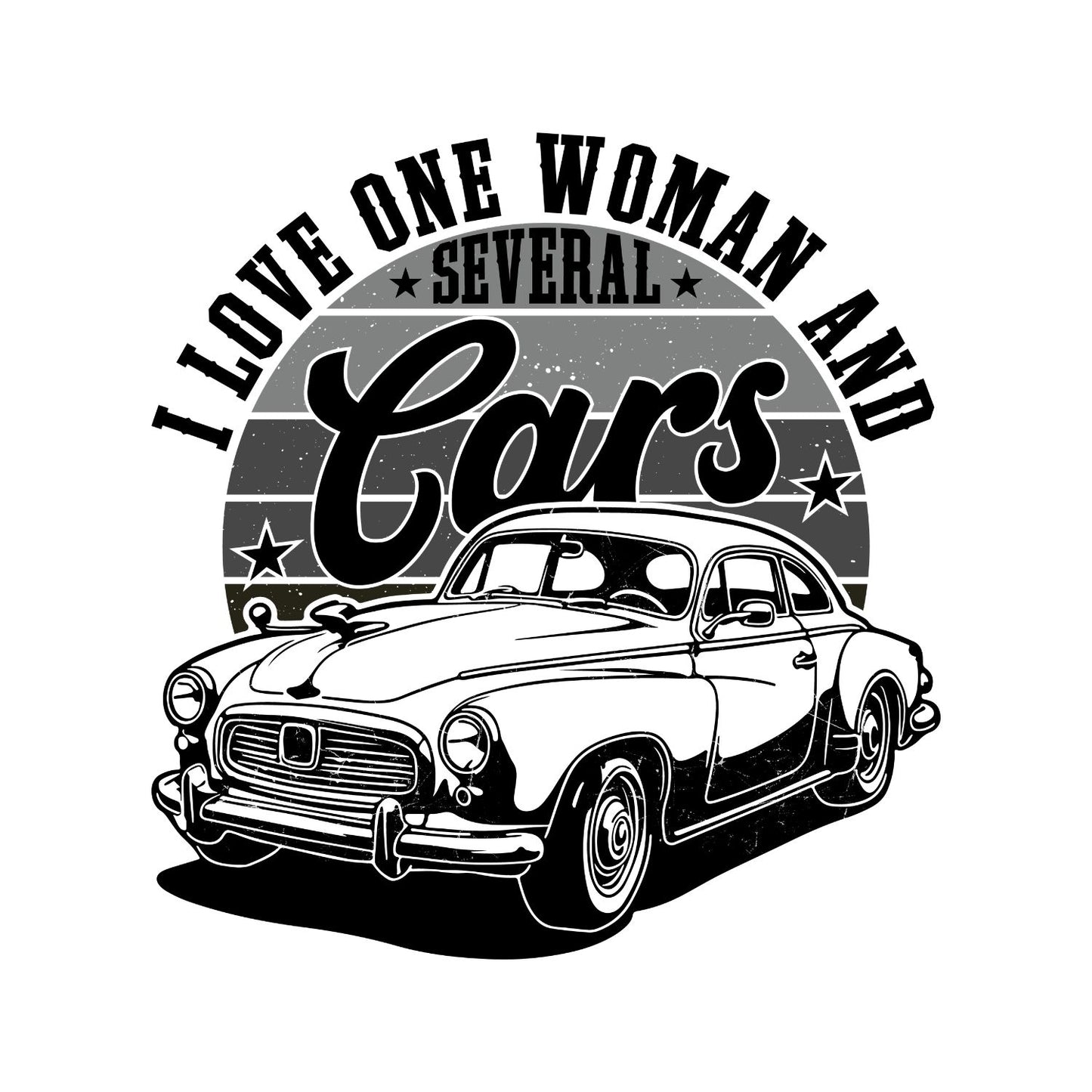 I Love One Woman And Cats T-Shirt |Vintage Car Graphic Tee | Funny Shirt
