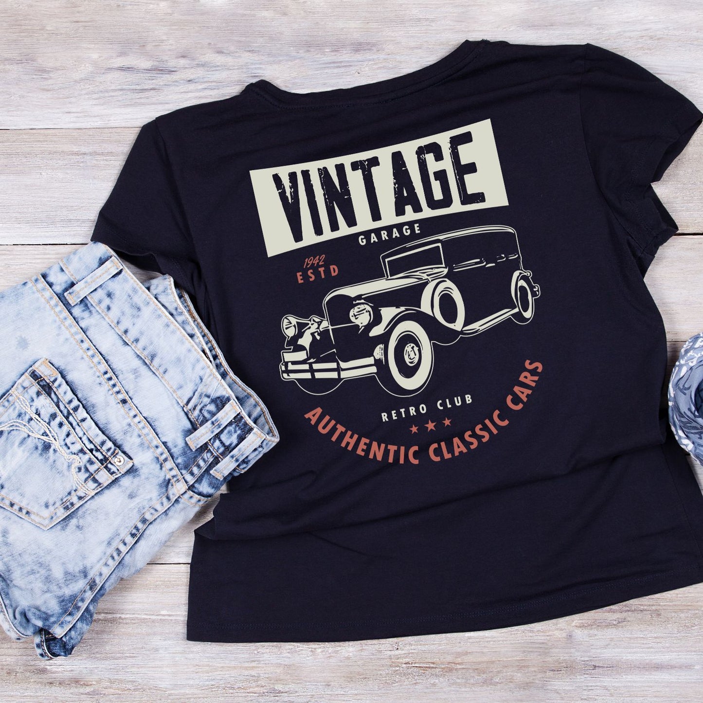 Vintage Authentic Classic Car T-Shirt | Vintage Car Graphic Tee | Shirt