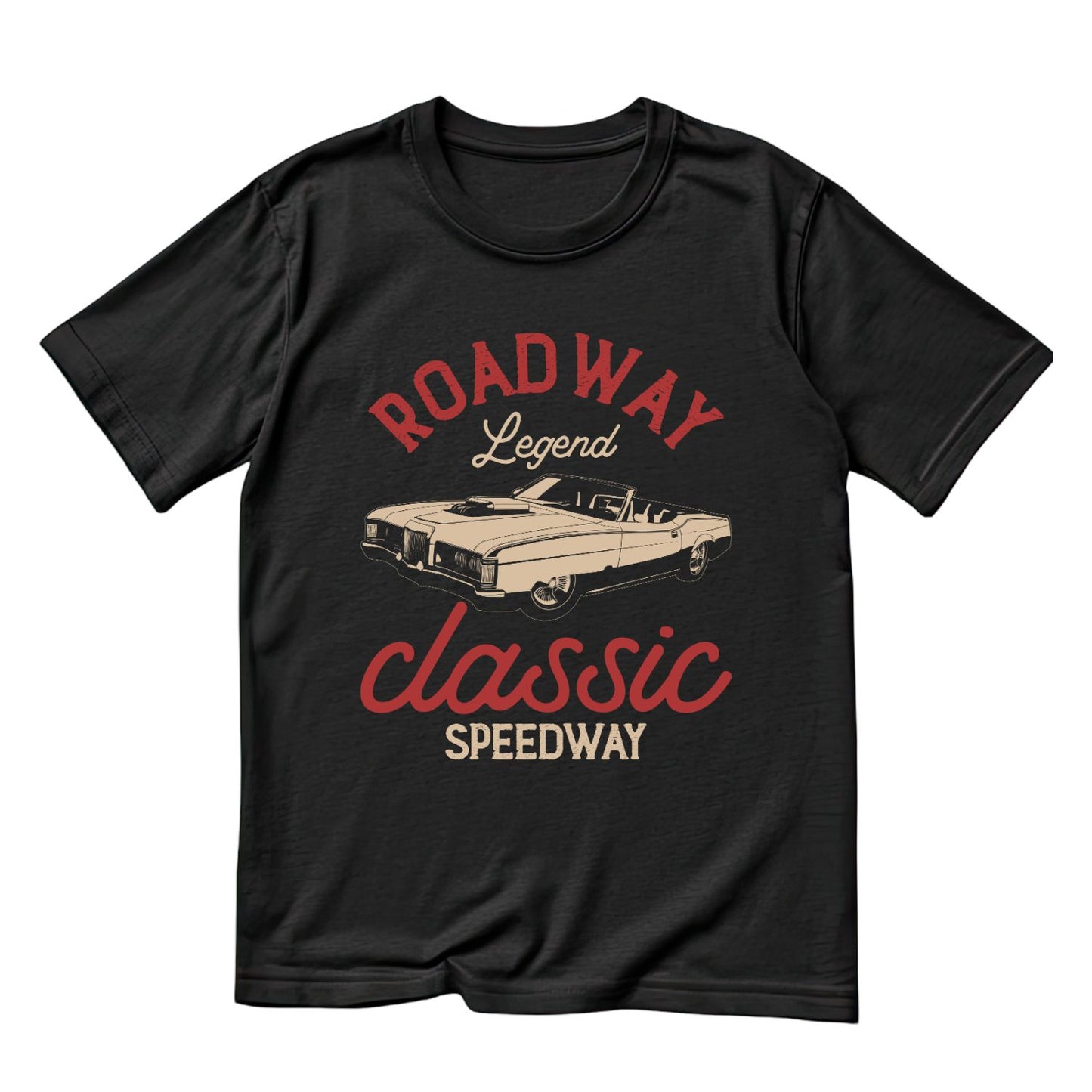 Roadway Legend Classic Speedway Car T-Shirt | Vintage Car Graphic Tee | Shirt