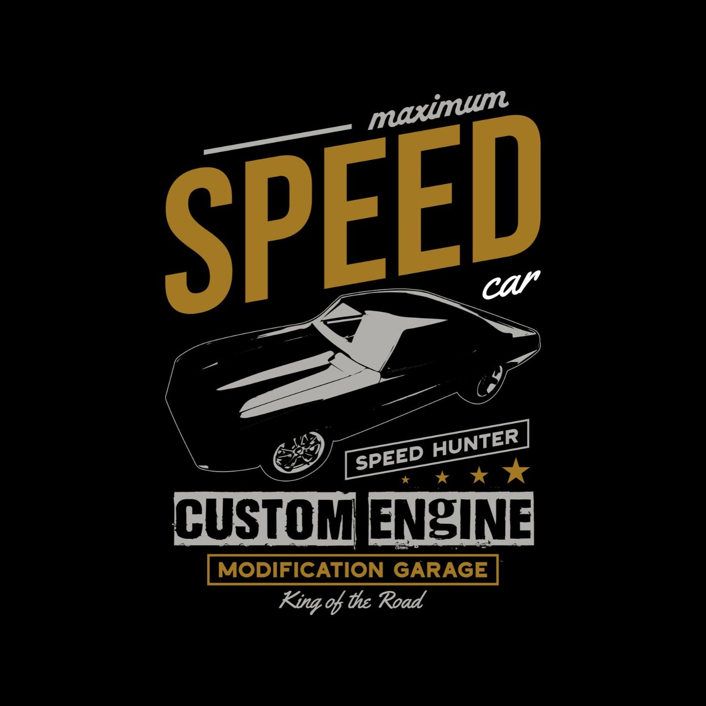 Maximum Speed Car Custom Engine T-Shirt | Vintage Car Graphic Tee | Shirt