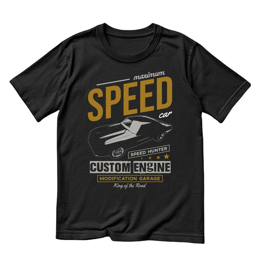 Maximum Speed Car Custom Engine T-Shirt | Vintage Car Graphic Tee | Shirt