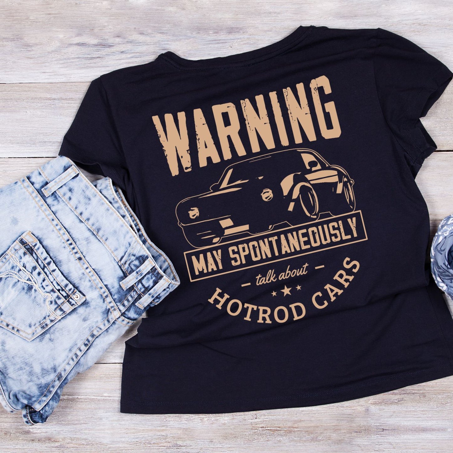 Warning May Spontaneously Talk About Hotrod Cars T-Shirt | Vintage Car Graphic Tee | Shirt