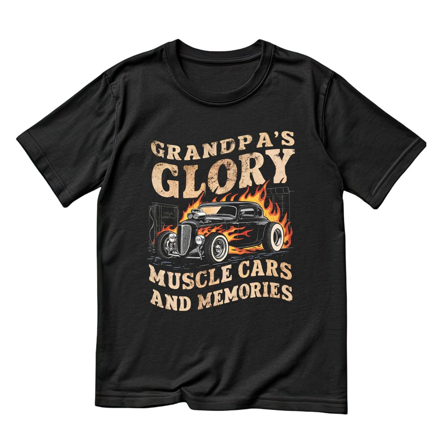 Grandpa’s Glory Muscle Cars And Memories T-Shirt | Car Graphic Tee | Vintage Shirt