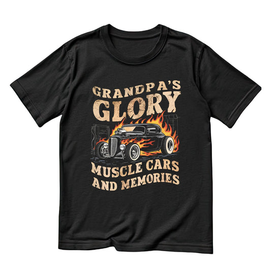 Grandpa’s Glory Muscle Cars And Memories T-Shirt | Car Graphic Tee | Vintage Shirt