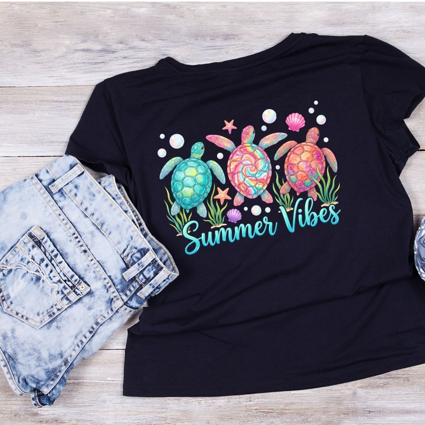 Sea Turtles Summer Vibes T-Shirt | Summer Graphic Tee | Beach Shirt