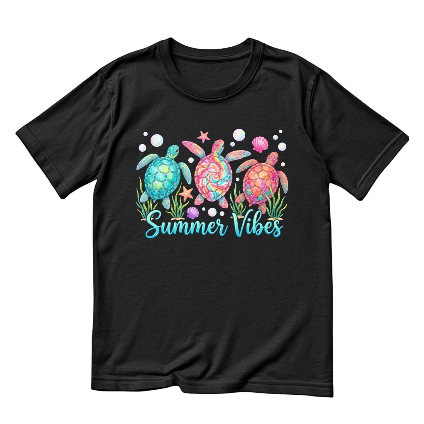 Sea Turtles Summer Vibes T-Shirt | Summer Graphic Tee | Beach Shirt