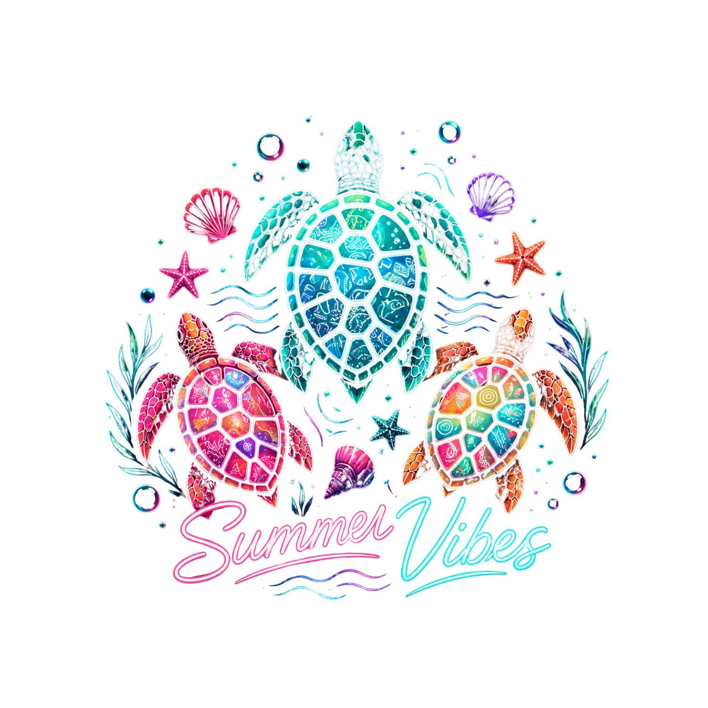 Sea Turtles Summer Vibes T-Shirt | Summer Graphic Tee | Beach Shirt