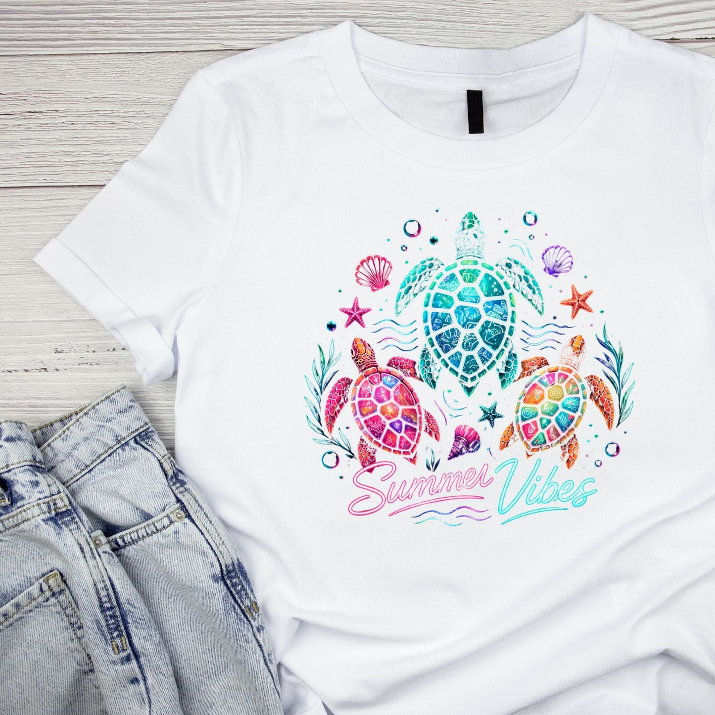 Sea Turtles Summer Vibes T-Shirt | Summer Graphic Tee | Beach Shirt