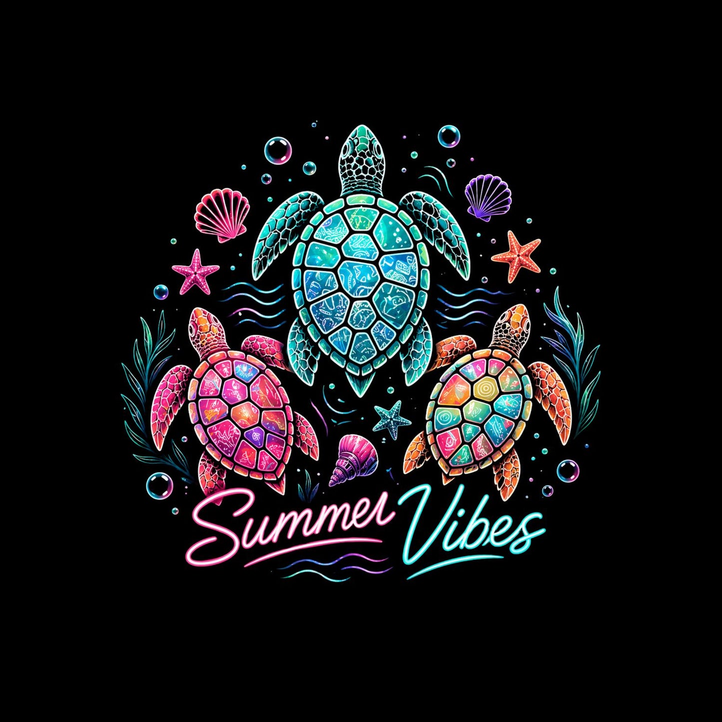 Sea Turtles Summer Vibes T-Shirt | Summer Graphic Tee | Beach Shirt