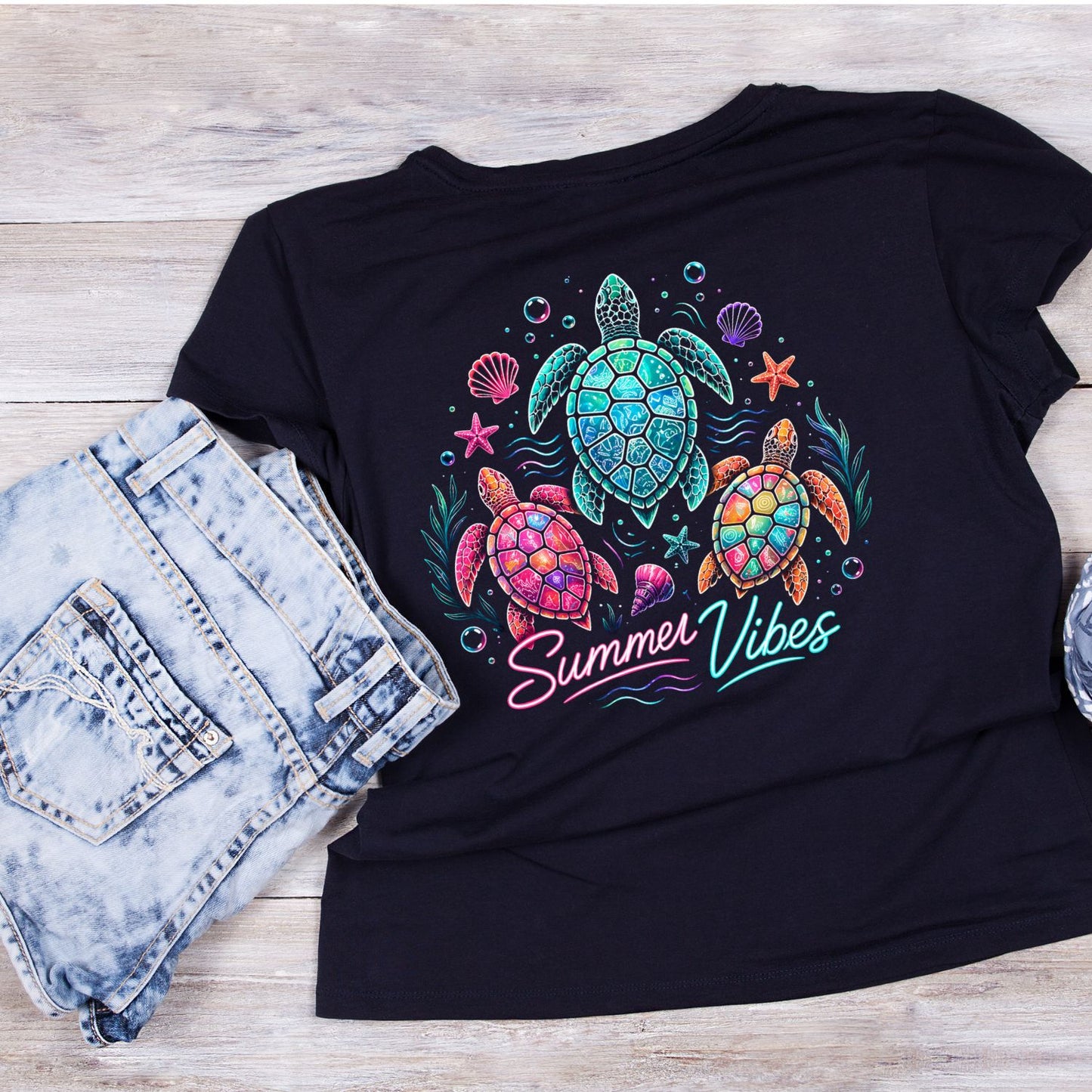 Sea Turtles Summer Vibes T-Shirt | Summer Graphic Tee | Beach Shirt