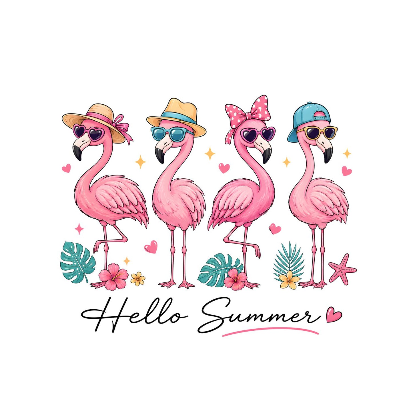 Hello Summer Flamingo T-Shirt | Summer Graphic Tee | Beach Shirt