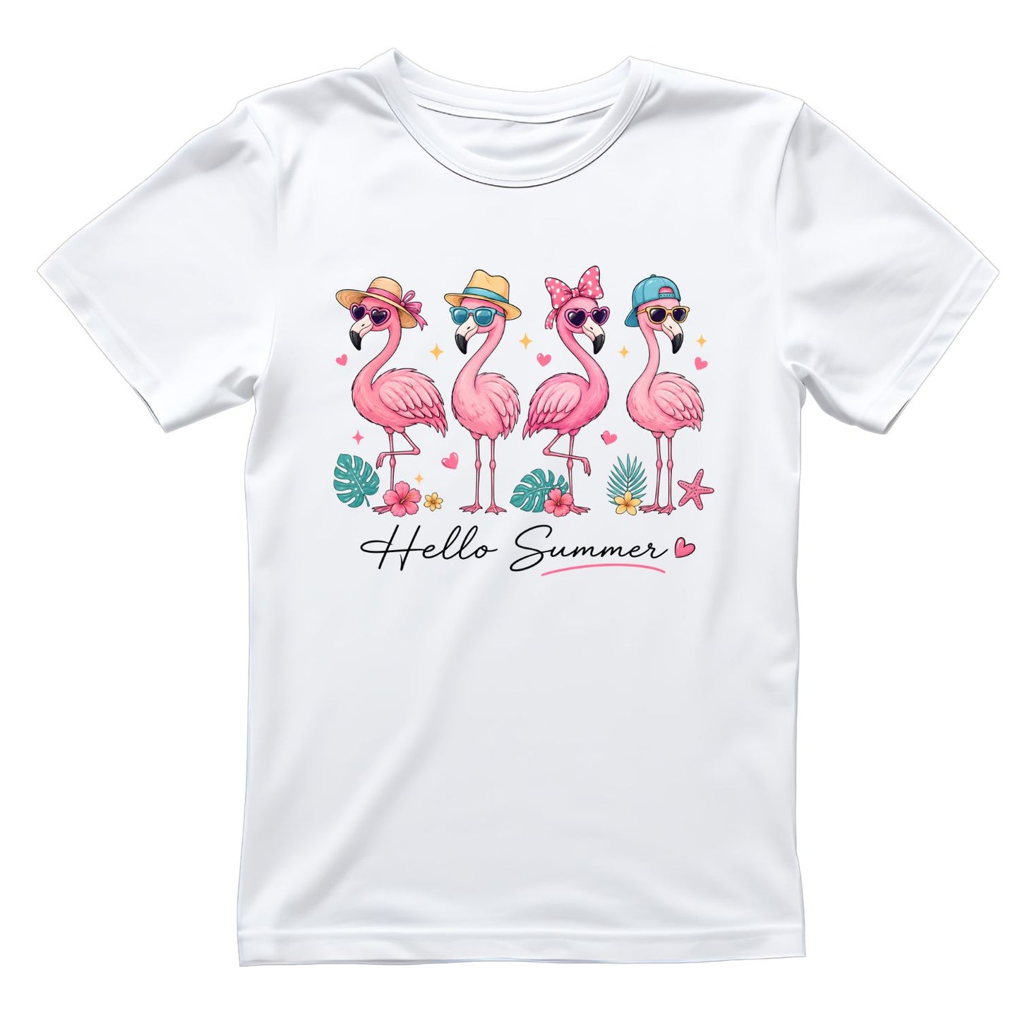 Hello Summer Flamingo T-Shirt | Summer Graphic Tee | Beach Shirt