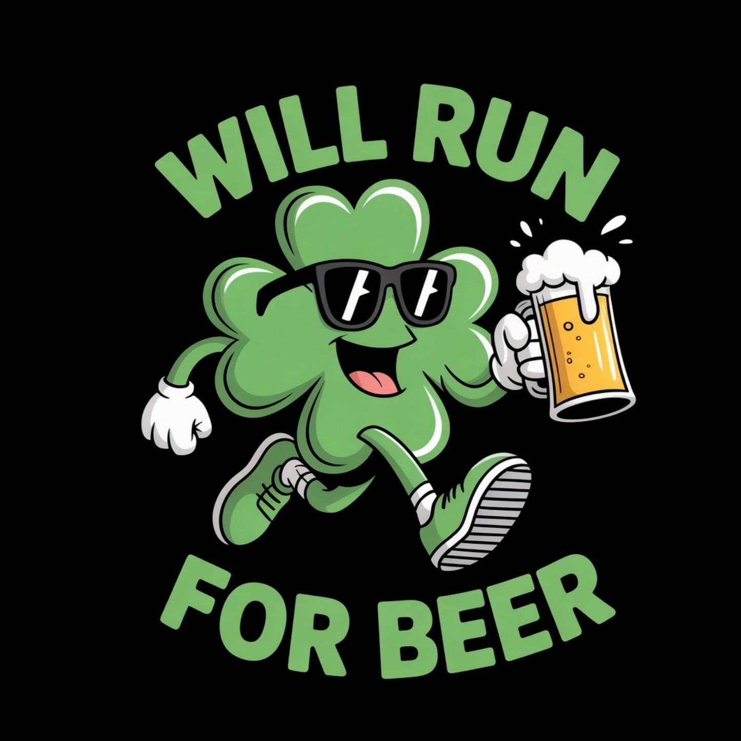 Will Run For Beer T-Shirt | St Patrick’s Day T-Shirt | Shamrock | Joke Sarcasm Funny