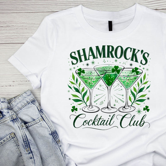 Shamrock’s Cocktail Club T-shirt |  St. Patrick’s Day | Drinks | Girls Night out